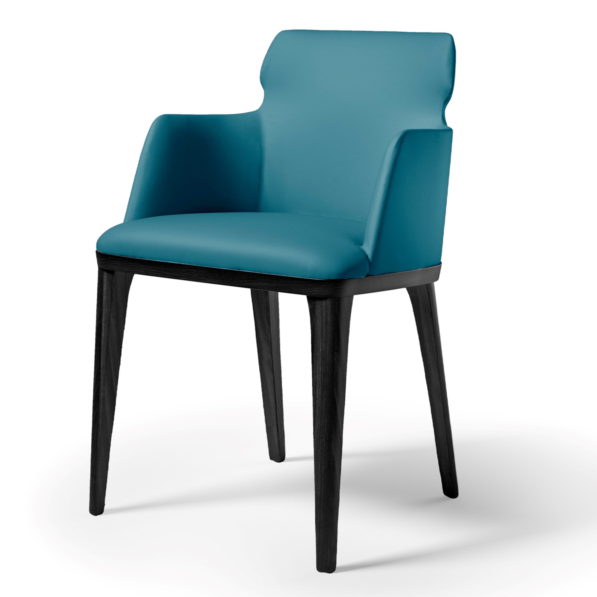 Shape Blue Leather Chair - Alternative view 1