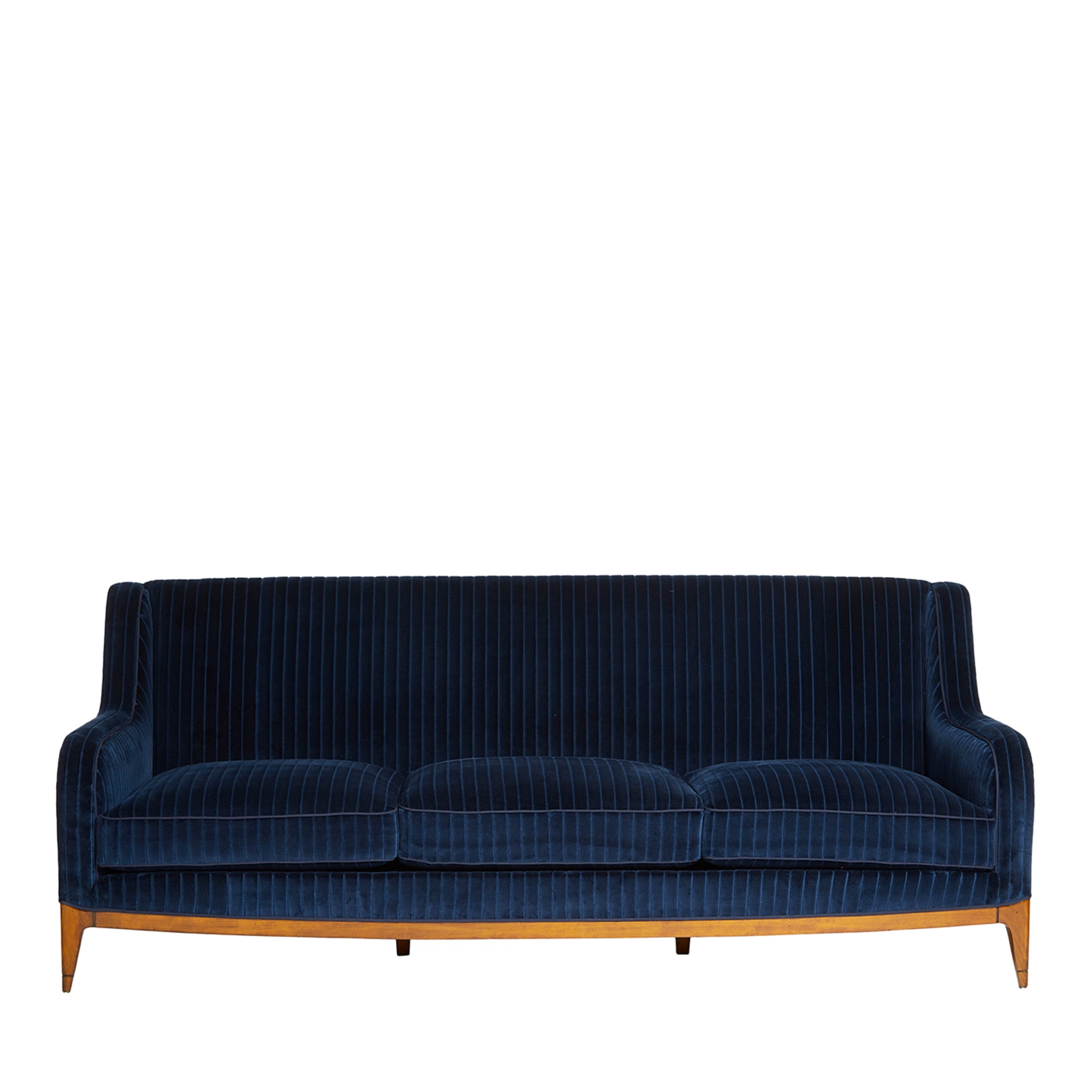 Futura 3-Seater Quilted Blue Sofa - Main view