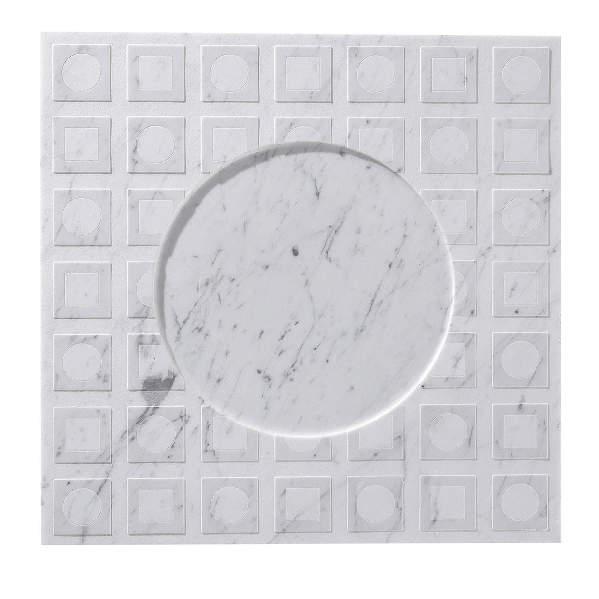 Assiette Q en marbre de Carrare blanc Roma - Vue principale