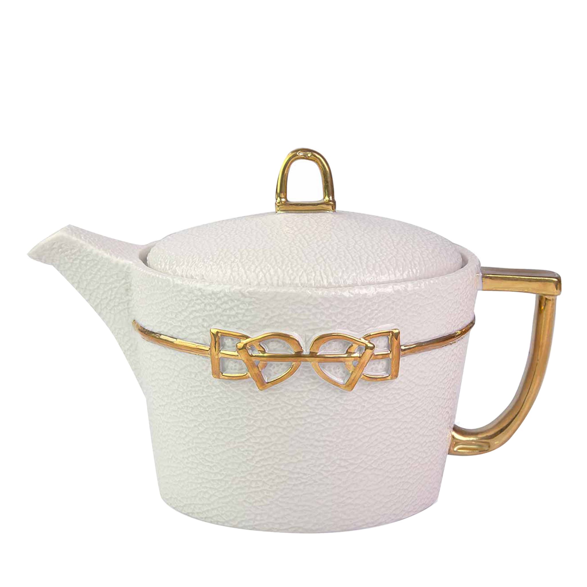 DRESSAGE TEA POT - WHITE AND GOLD - Main view