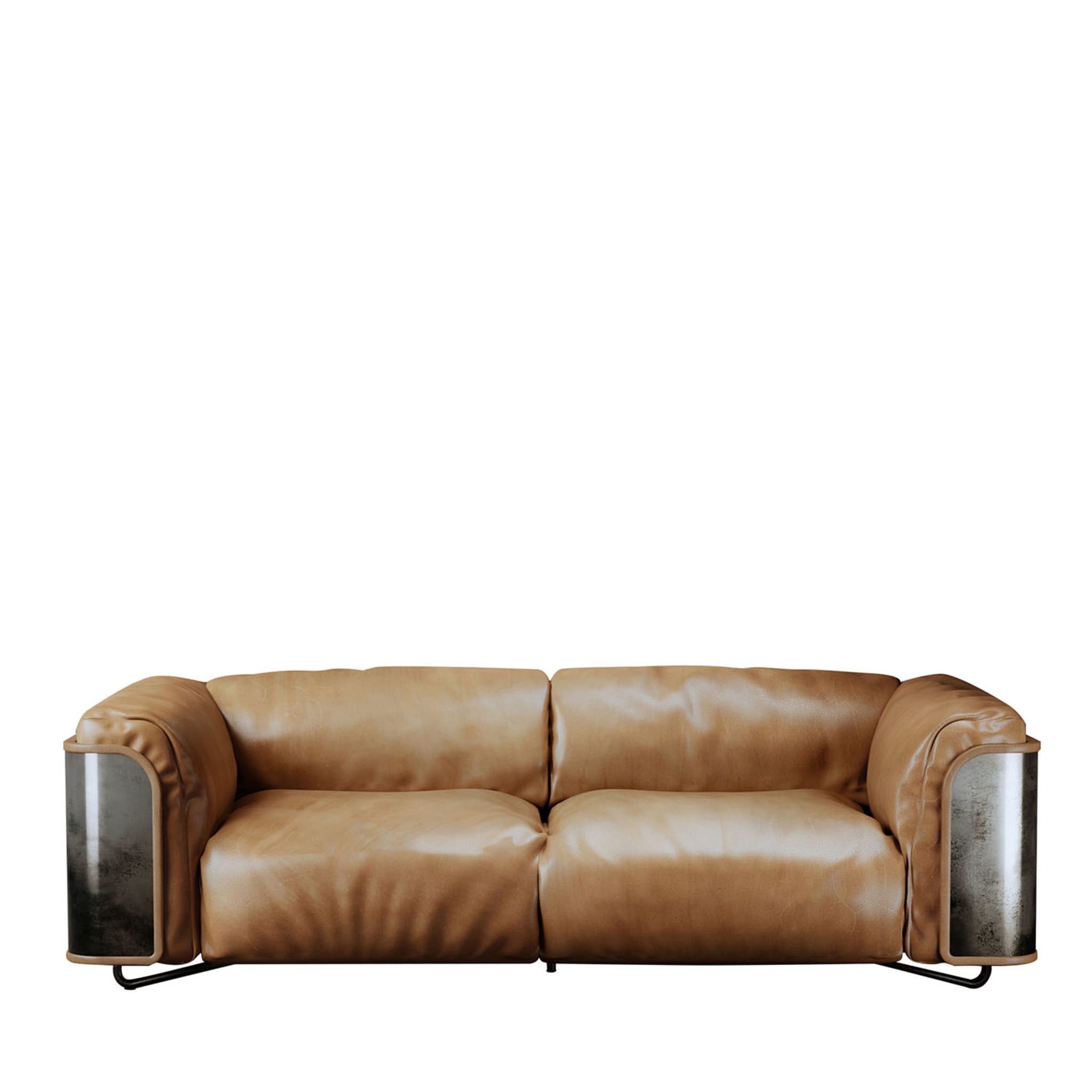 Saint Germain Brown Leather Sofa - Main view