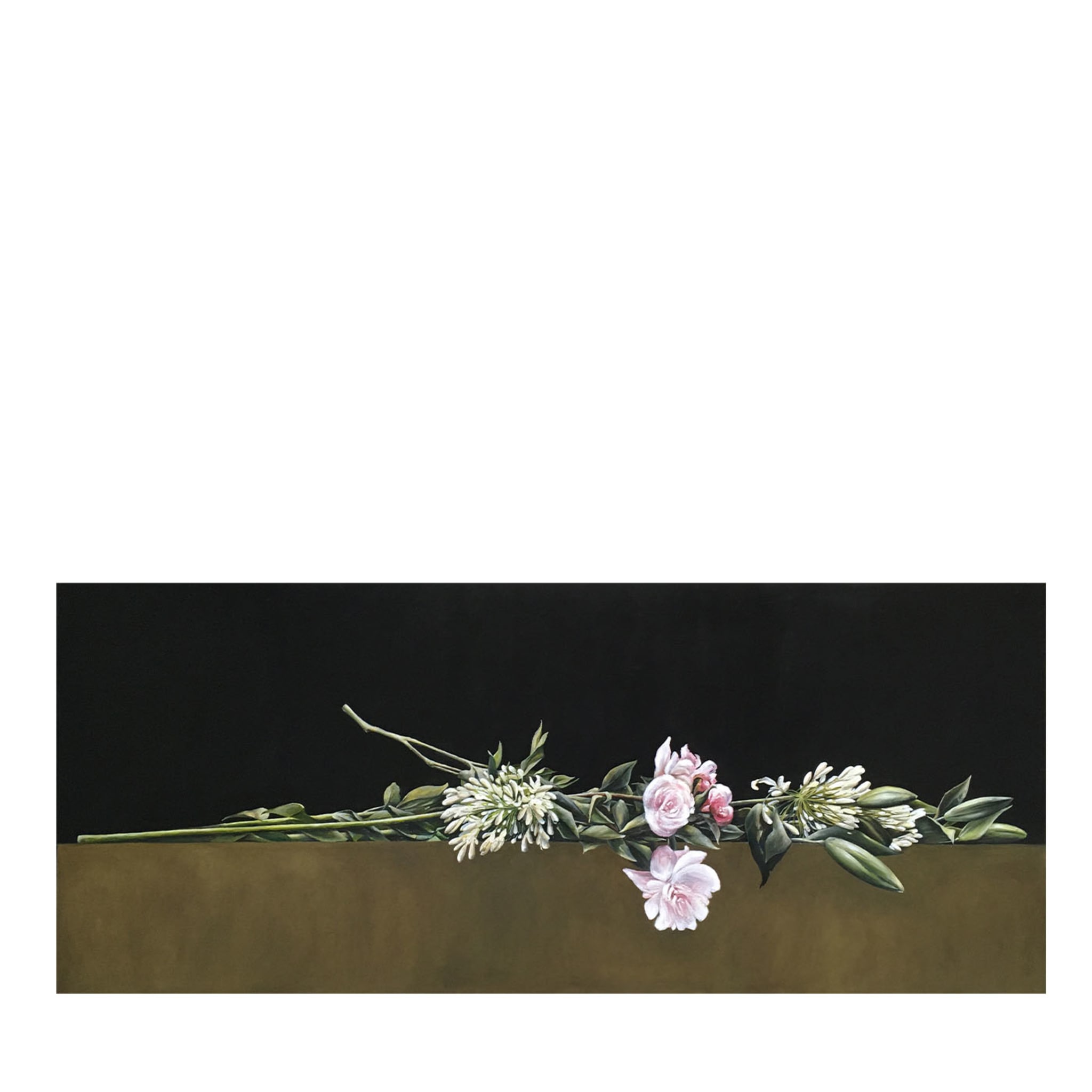 Tableau composition avec roses, lys et agapanthes - Vue principale