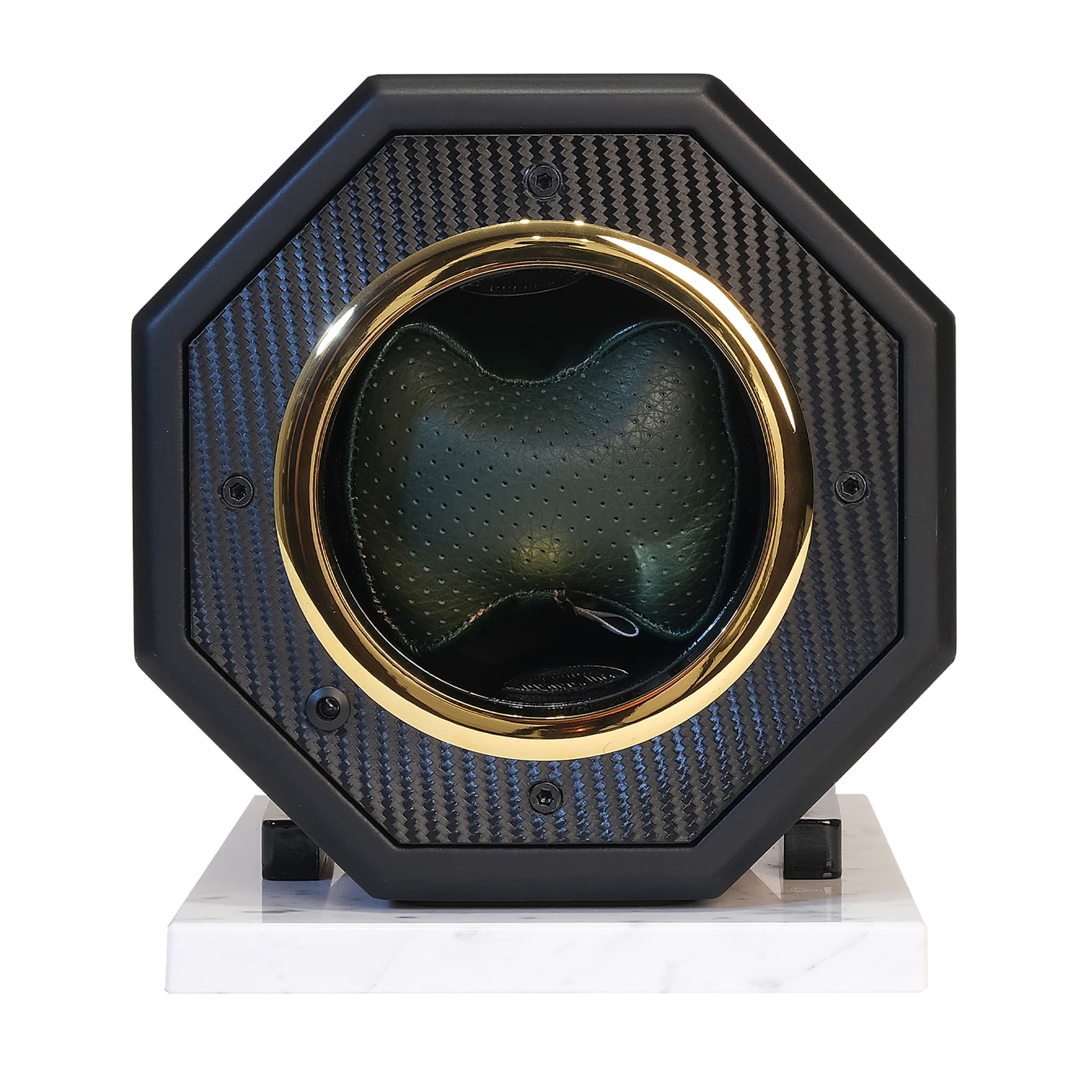 MT Octagon Watch Winder Green Leather & Black Carbon - Main view