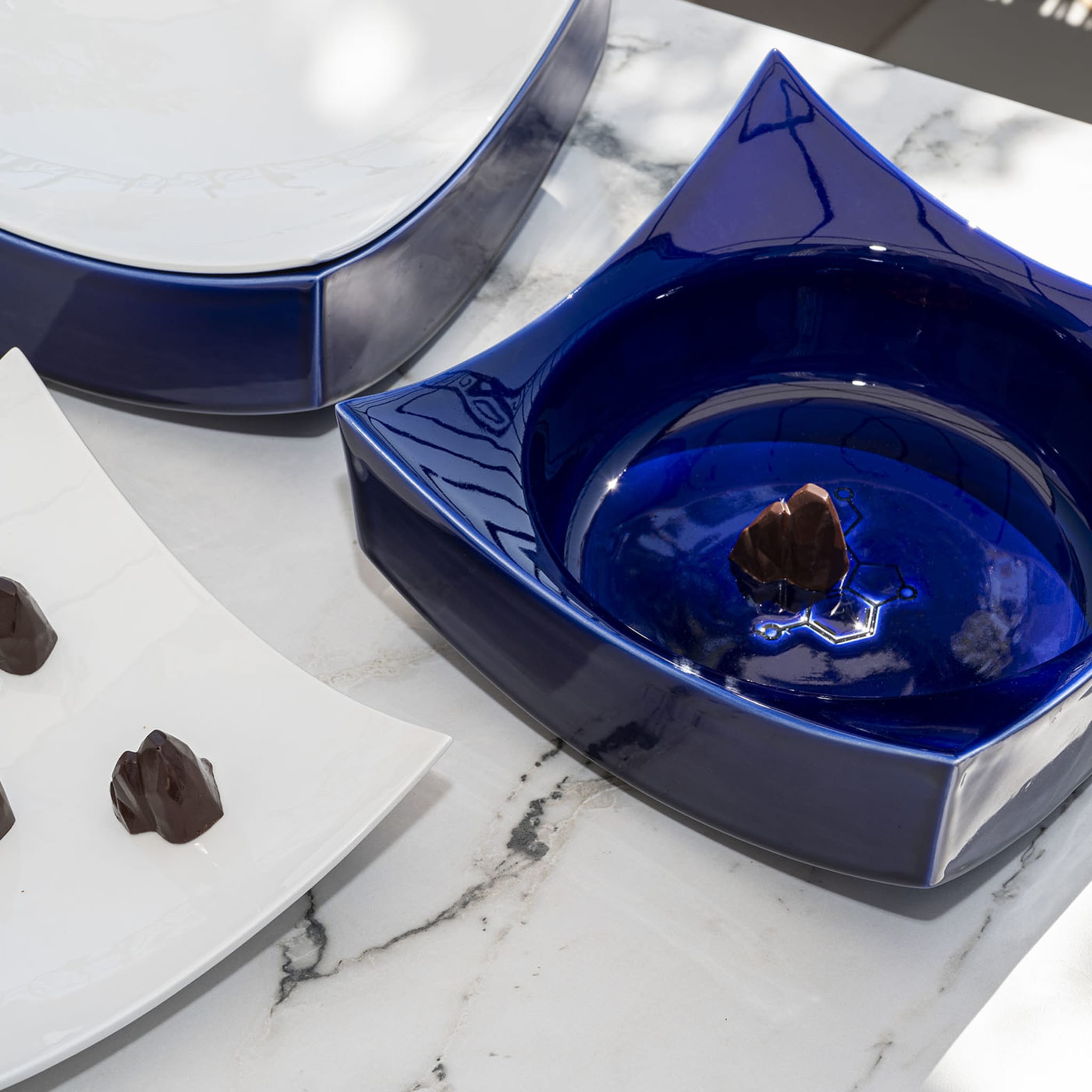 Wave Blue & White Bonbon Bowl by Cristian Visentin - Alternative view 1