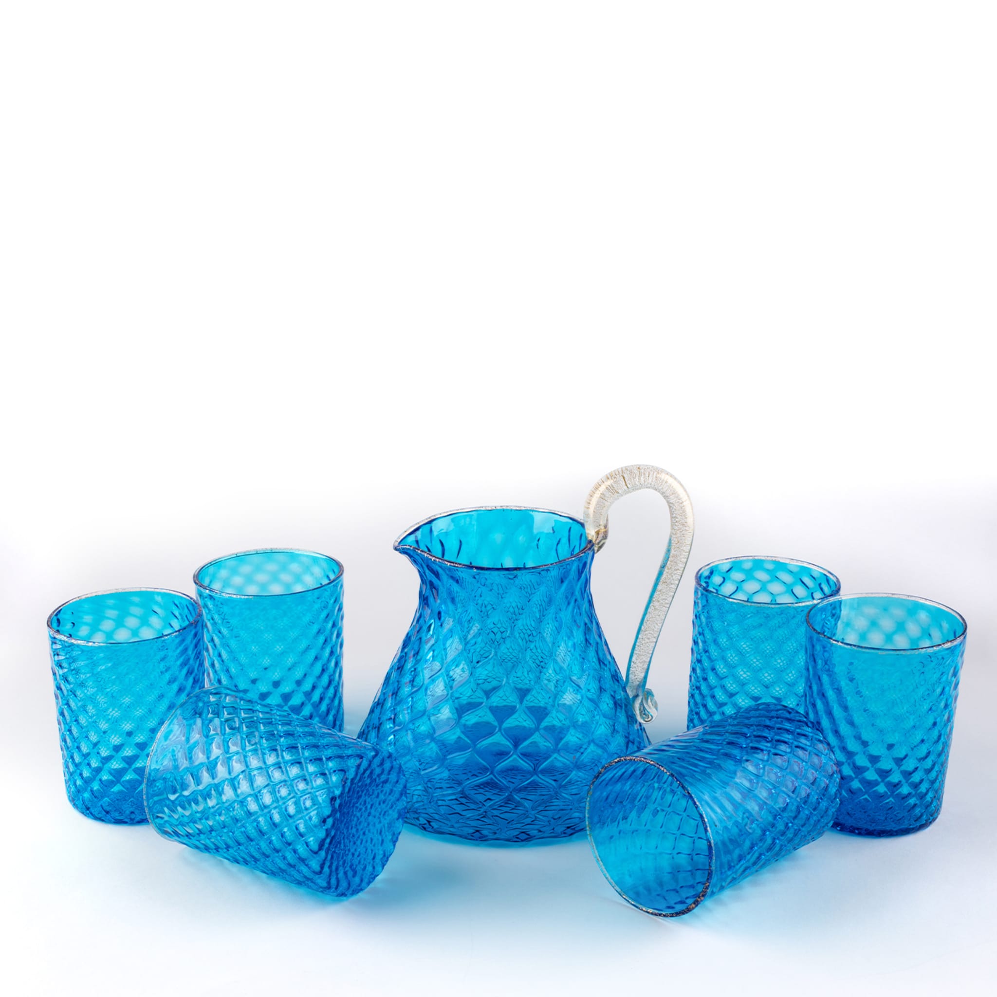 Set of Blue Balloton Pitcher and 6 Glasses - Alternative view 2