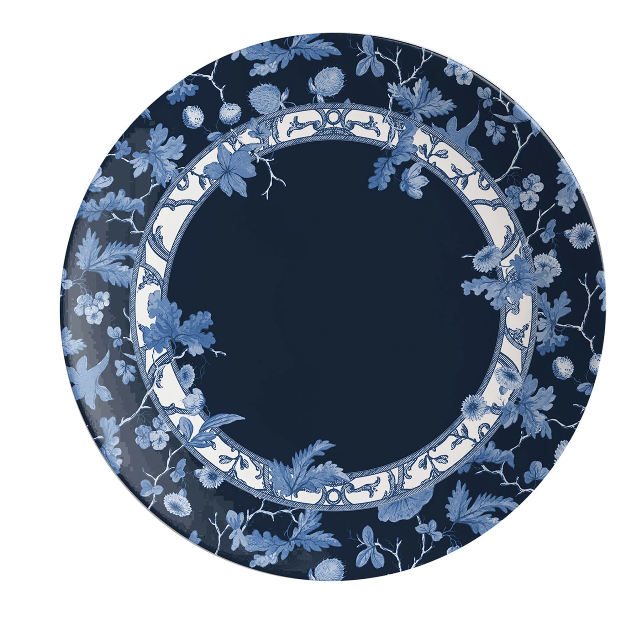 Garden Of Eden Set Of 2 Porcelain Dessert Plates With Blue Decoration #2 - Main view