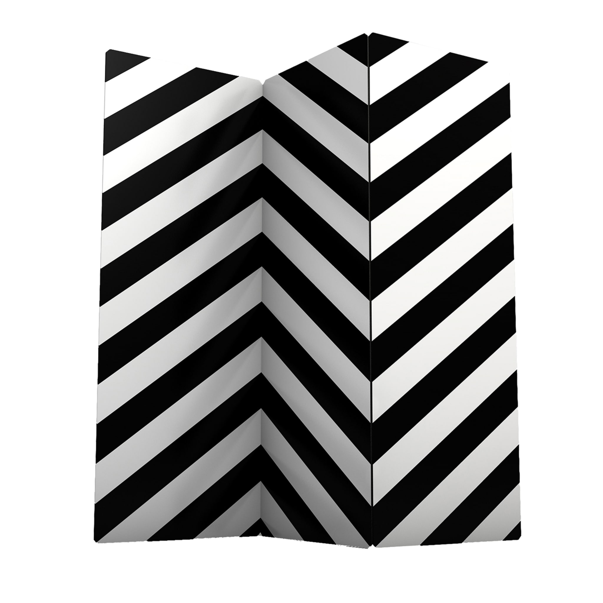 Simbolo Zig-Zagged Stripes Black-and-White Room Divider - Main view