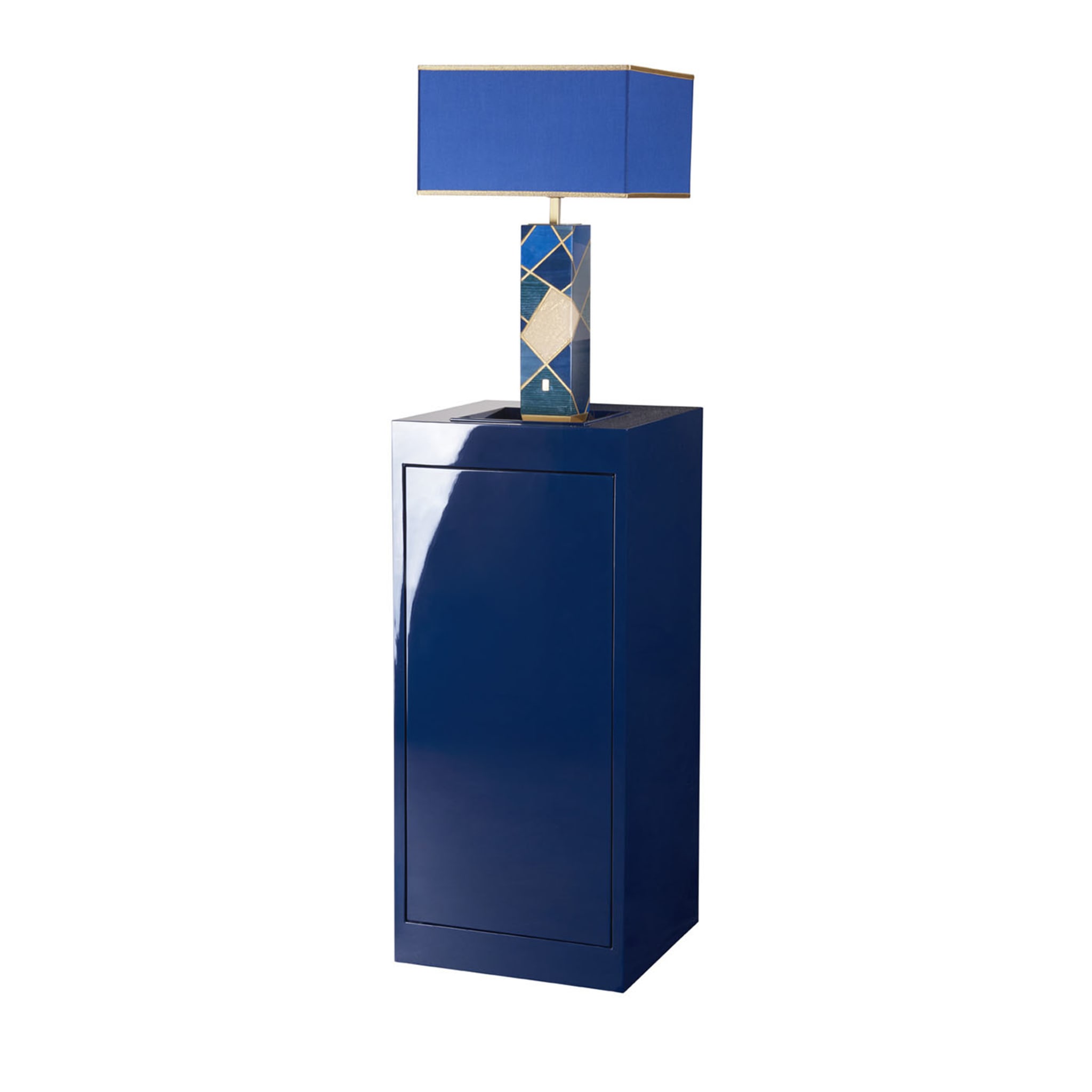 Tellux Wheeled Blue Floor Lamp - Alternative view 1