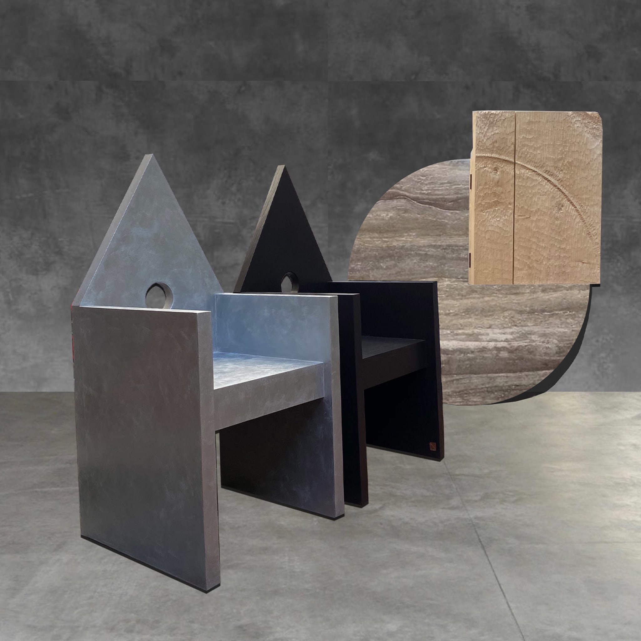 Luna Titanium Asymmetrical Sideboard by Pietro Meccani - Alternative view 3