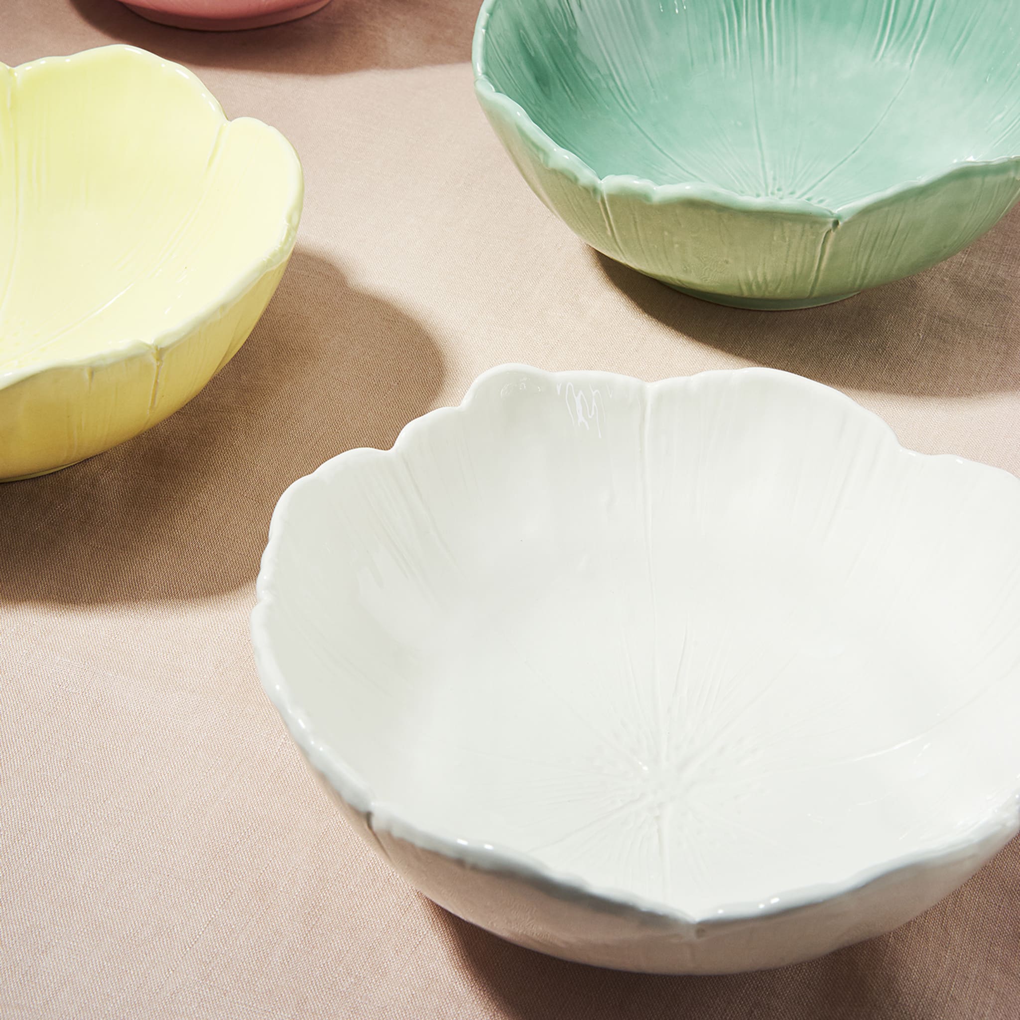 Cherry Blossom Set of 2  Off-White Fine Ceramic Fruit Bowls - Alternative view 1