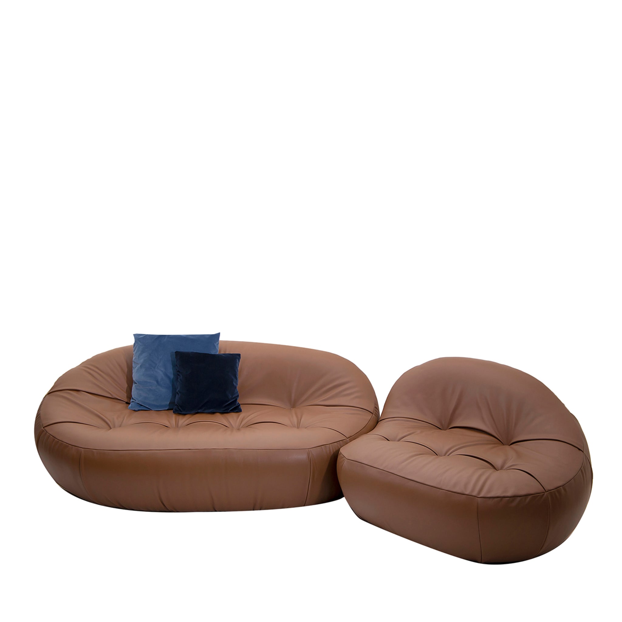 Plumpstones 200/130 Leather Sofa and Armchair - Main view