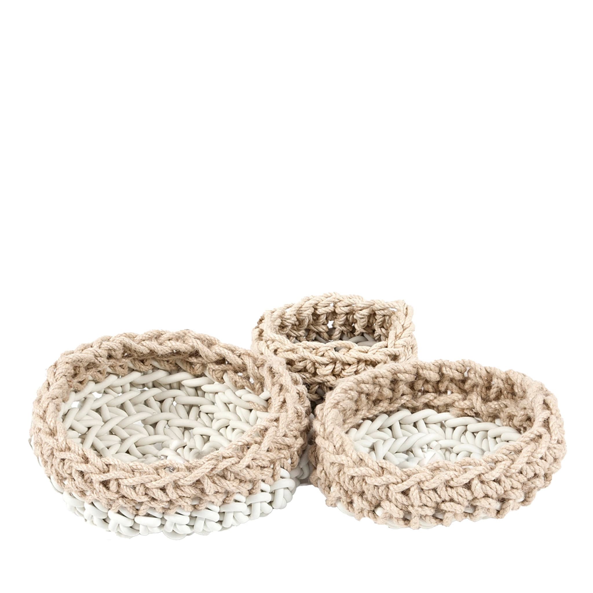 Canapa Set of 3 White Baskets by Rosanna Contadini - Main view