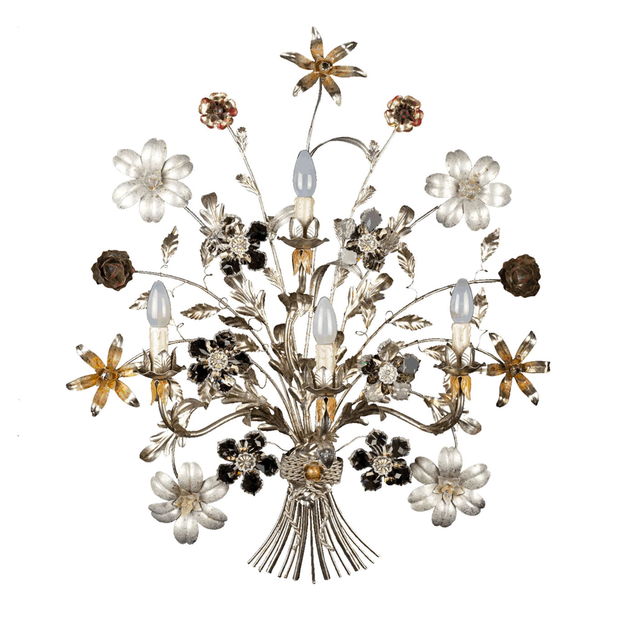 585 4-Light Floral Silvery Wall Lamp - Main view