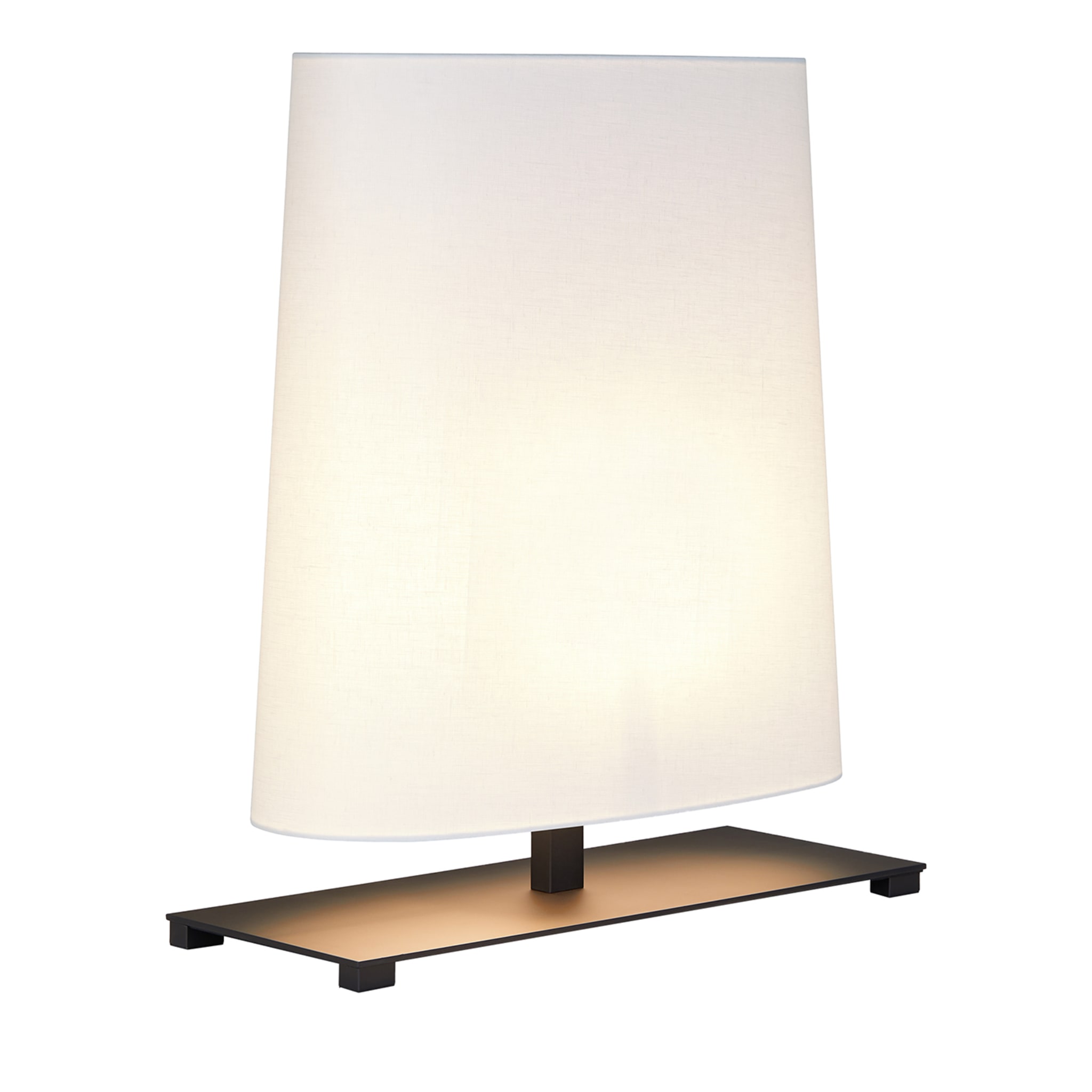 Ovale Matte-Black Table Lamp with White Cotton Shade - Main view
