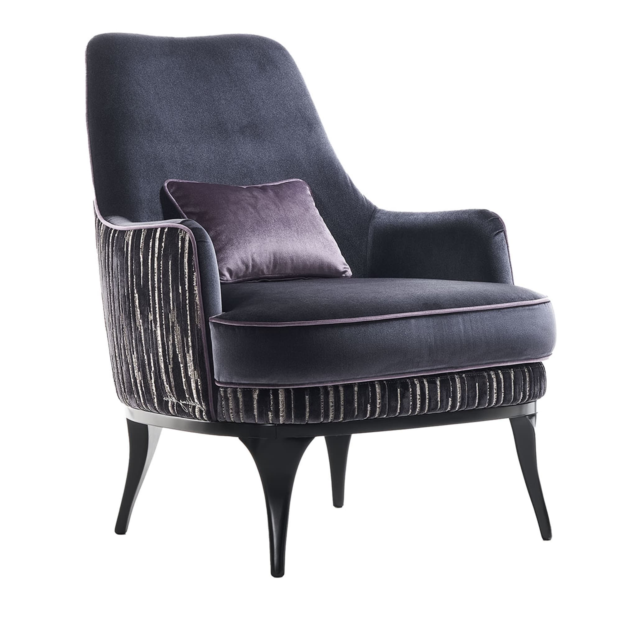 Heron Gray & Purple Armchair - Main view
