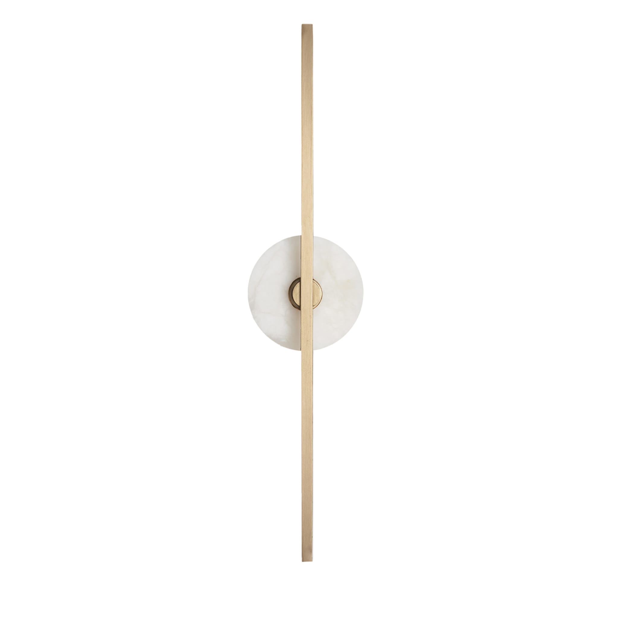 "Essential Stick" Wall Sconce in Satin Brass and White Marble - Main view