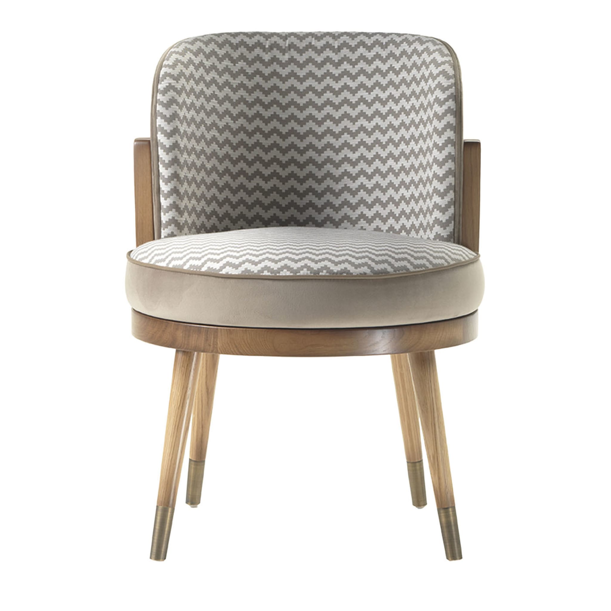 Delphi Stuhl mit Zickzack-Muster aus Nussbaum - Hauptansicht