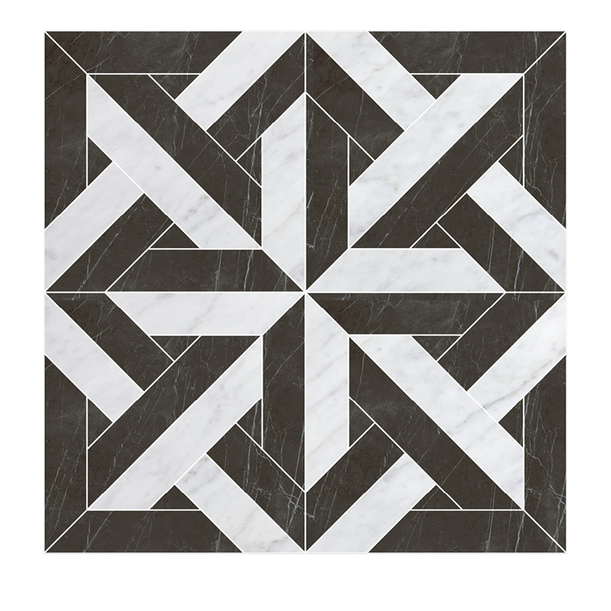 Elite 10 Black Marquina and White Carrara Marble Flooring - Main view
