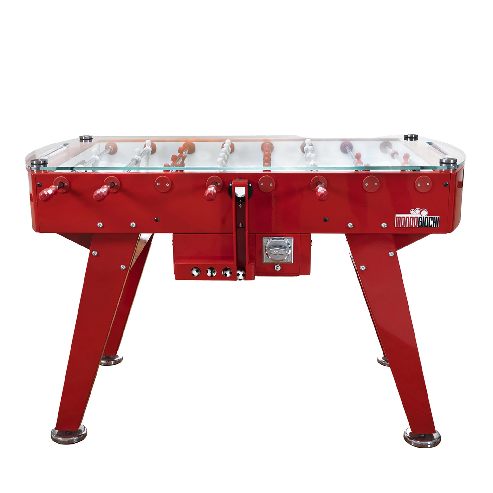 Tempo Soccer Red Table Soccer with Glass Top - Main view