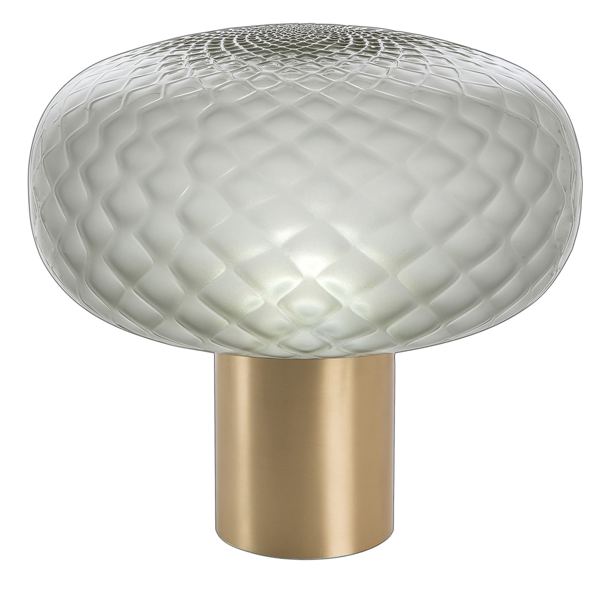 Bloom Natural Brass & Grey Frosted Glass Table Lamp - Main view