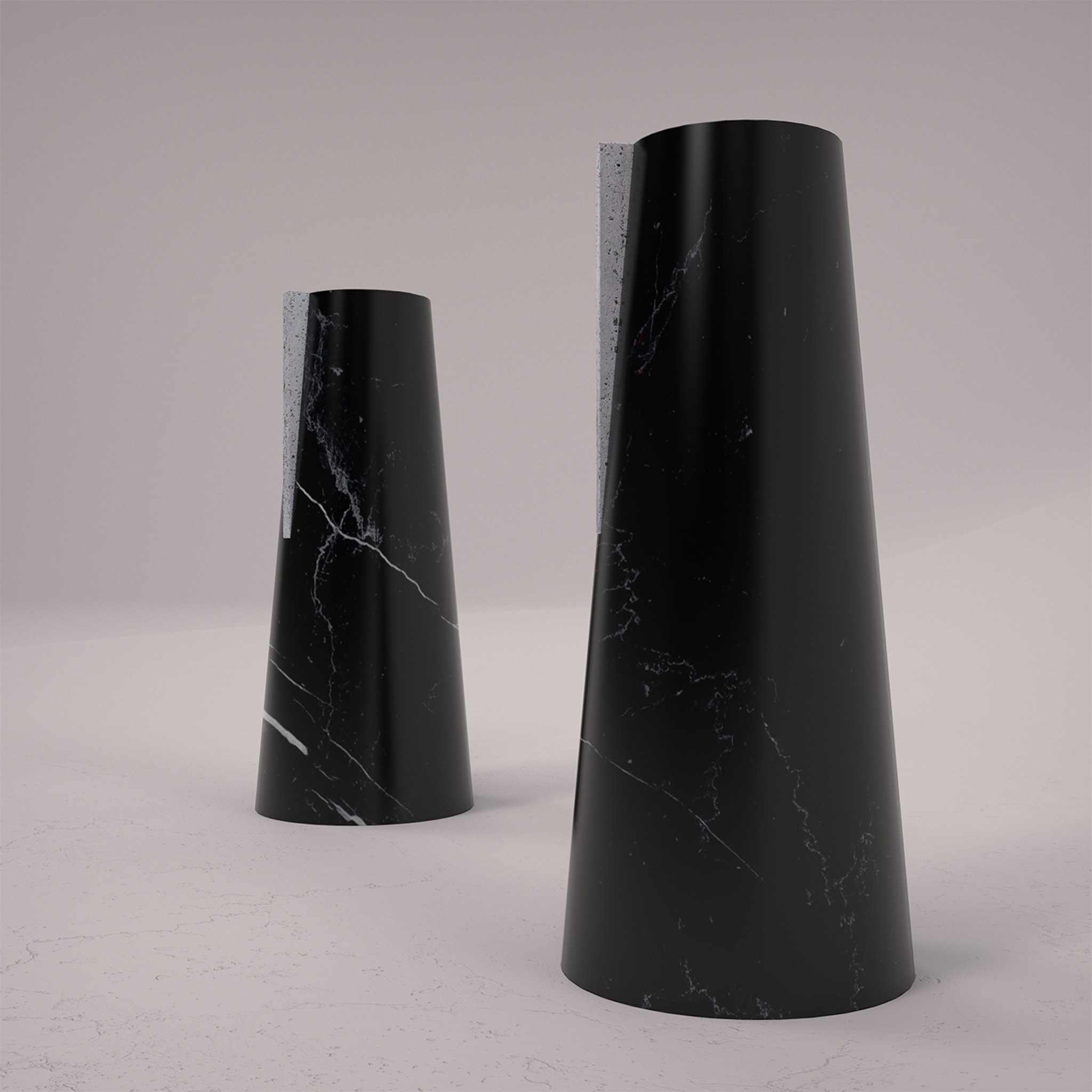 Elara Black Marquina & Travertine Vase - Alternative view 4
