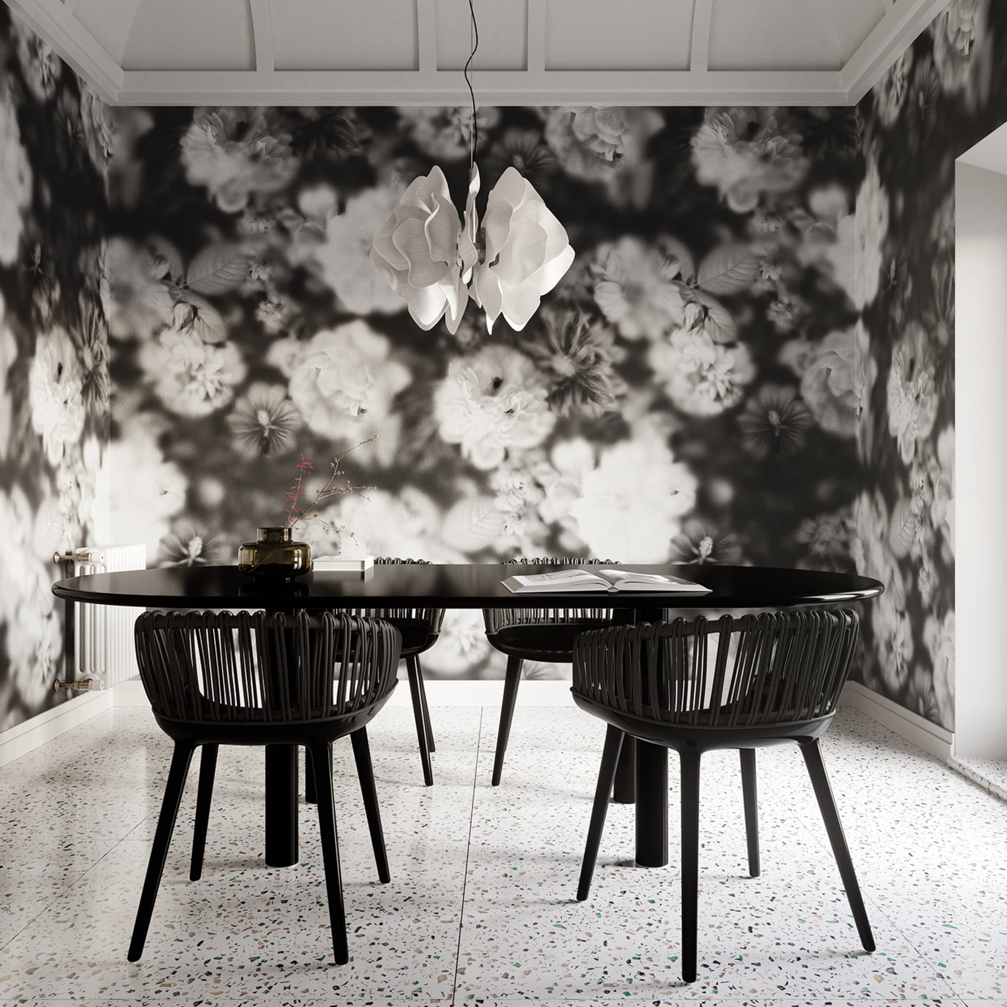 Blossom Black & White Wallpaper  - Alternative view 2