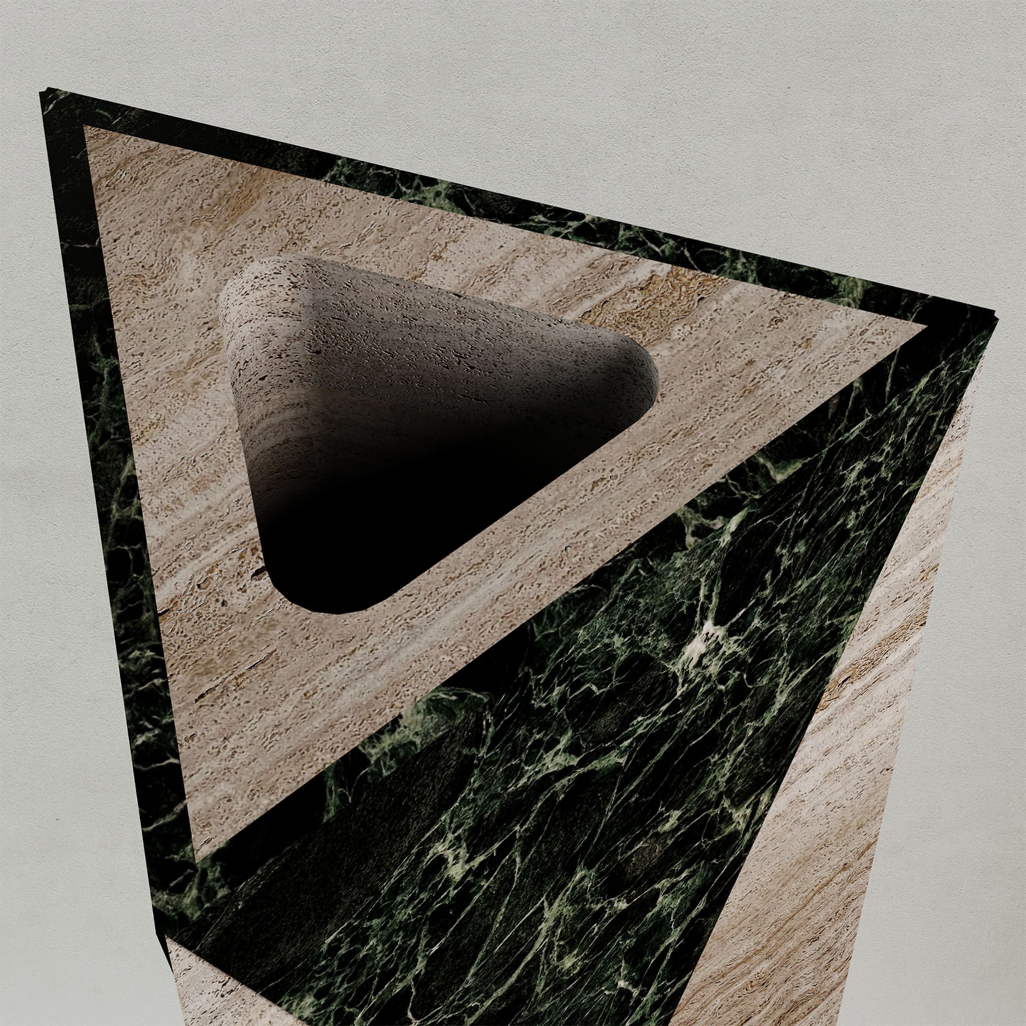 Vase Polimelus Verde Alpi &amp; Travertin - Vue alternative 1