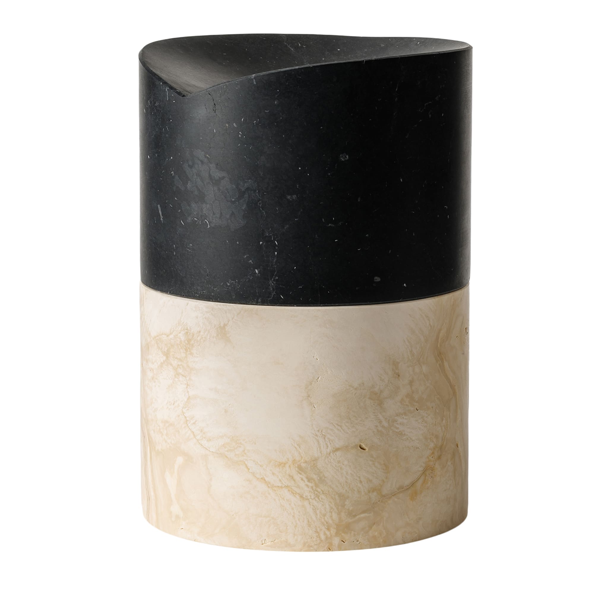 Here and Now Ostuni Travertine and Anthracite Vase - Main view