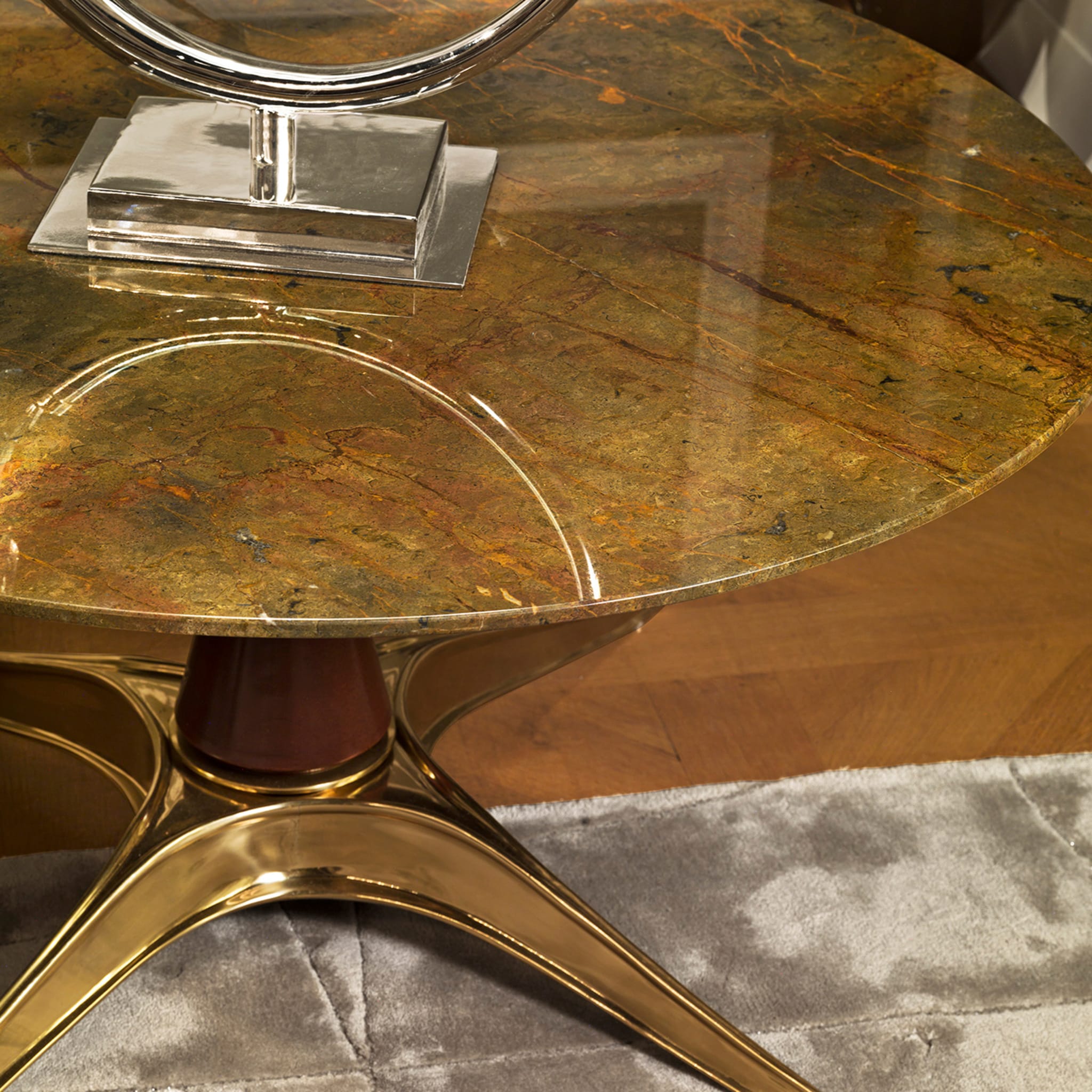 Brass and Tierra di Siena Side Table - Alternative view 2