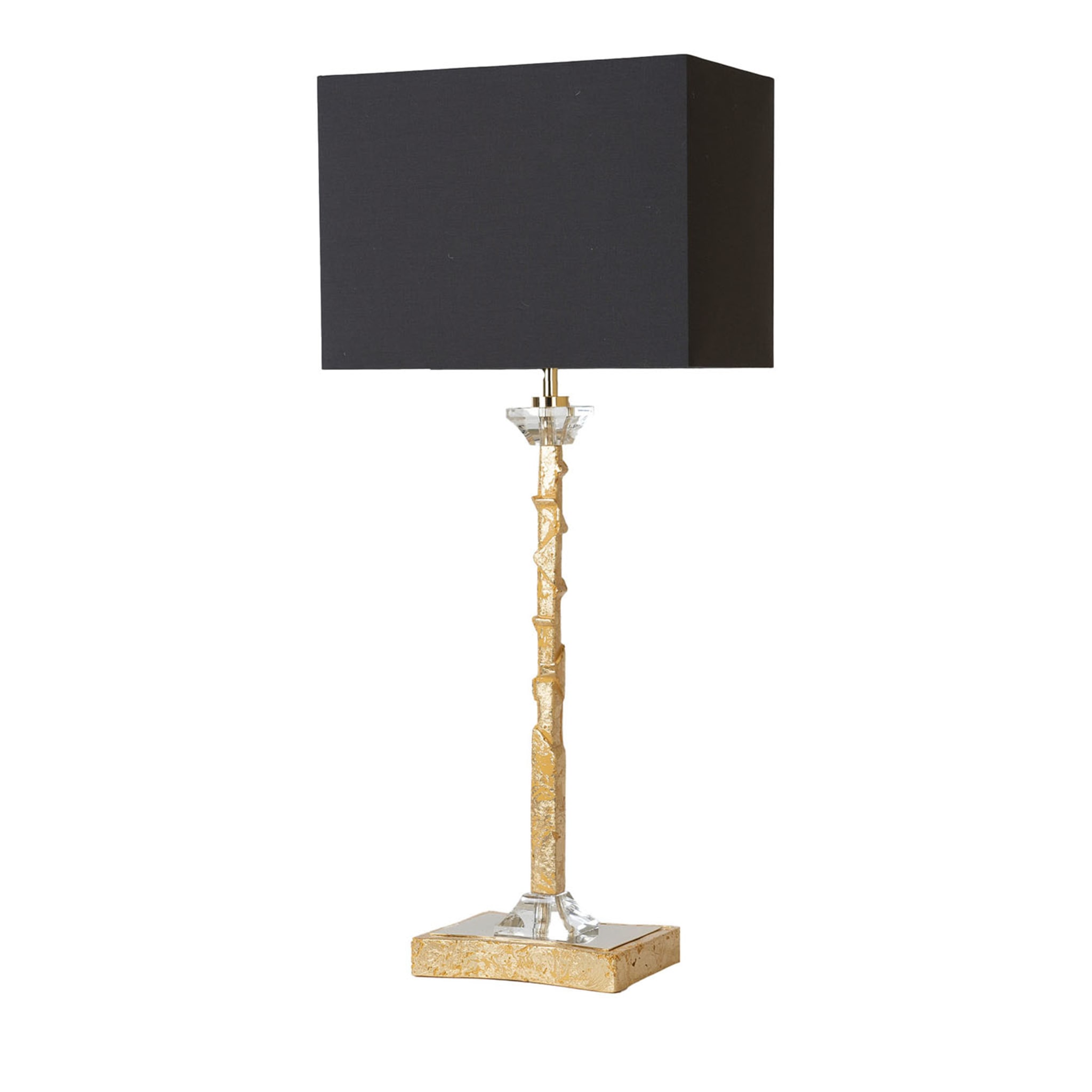Tall Small Anthracite-Gray & Gold Leaf Table Lamp - Main view