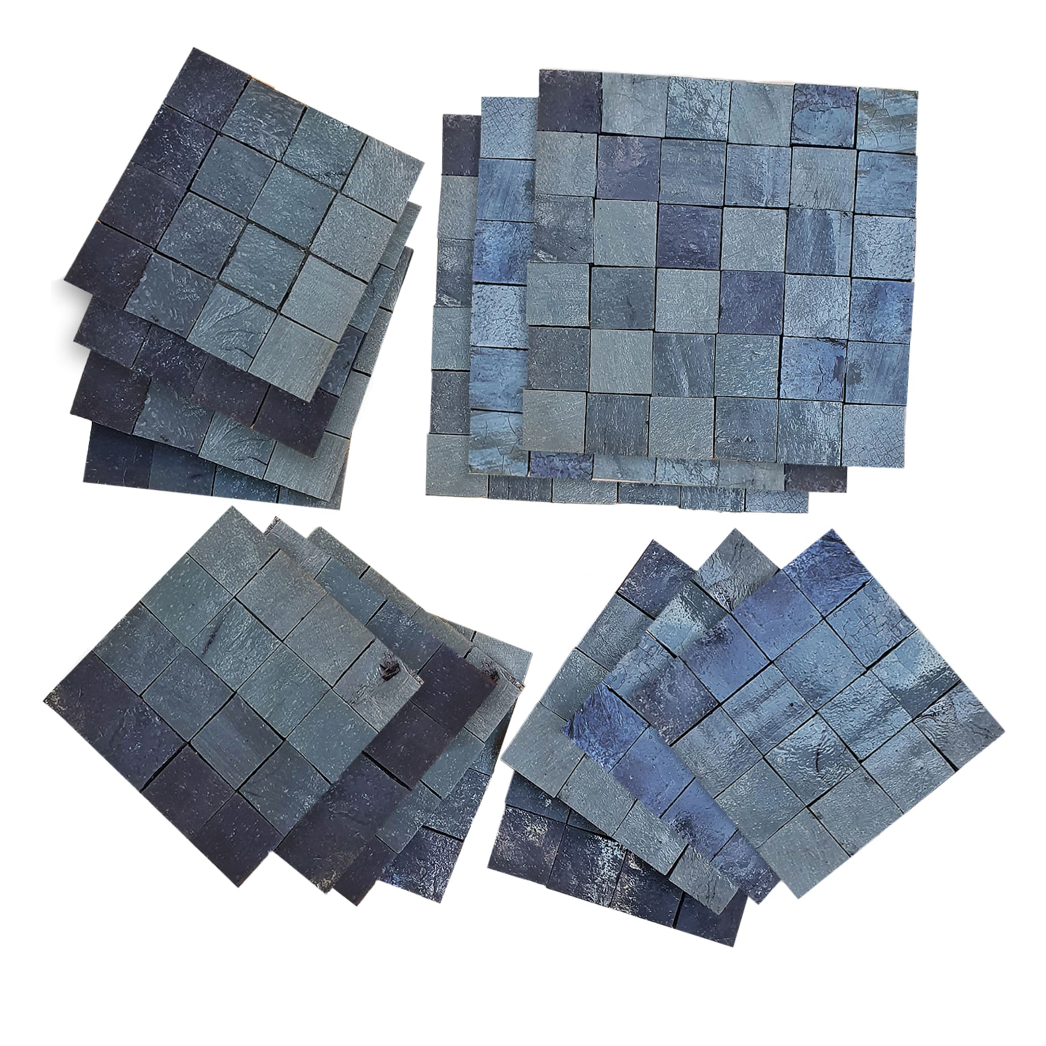 Gray Hues Set of 12 Glass Coasters and 3 Bottle Coasters - Main view