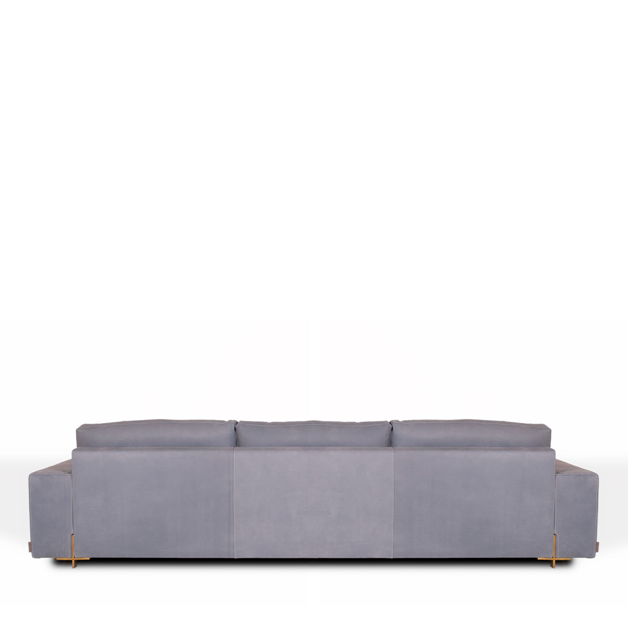 Canapé Maxi en cuir bleu clair avec chaise longue - Vue alternative 4