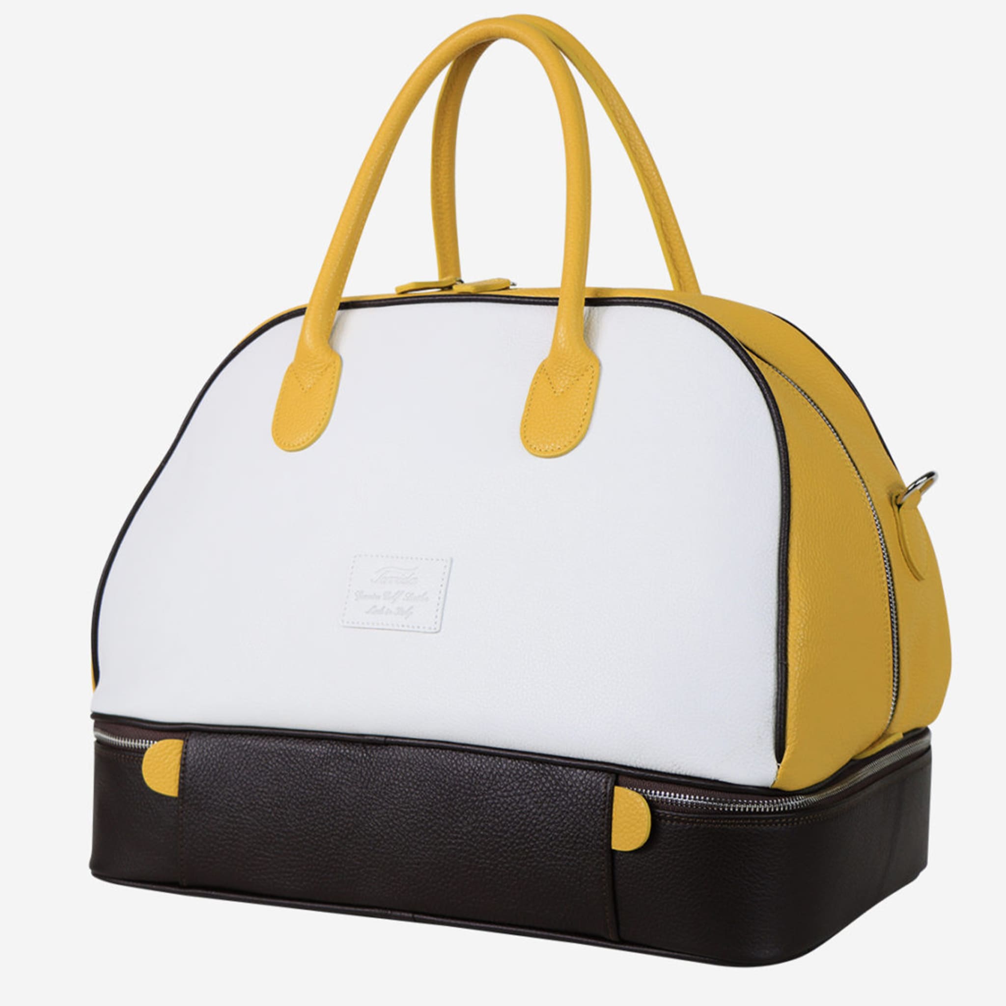 White, Yellow and Brown Double Bottom Bag - Alternative view 1