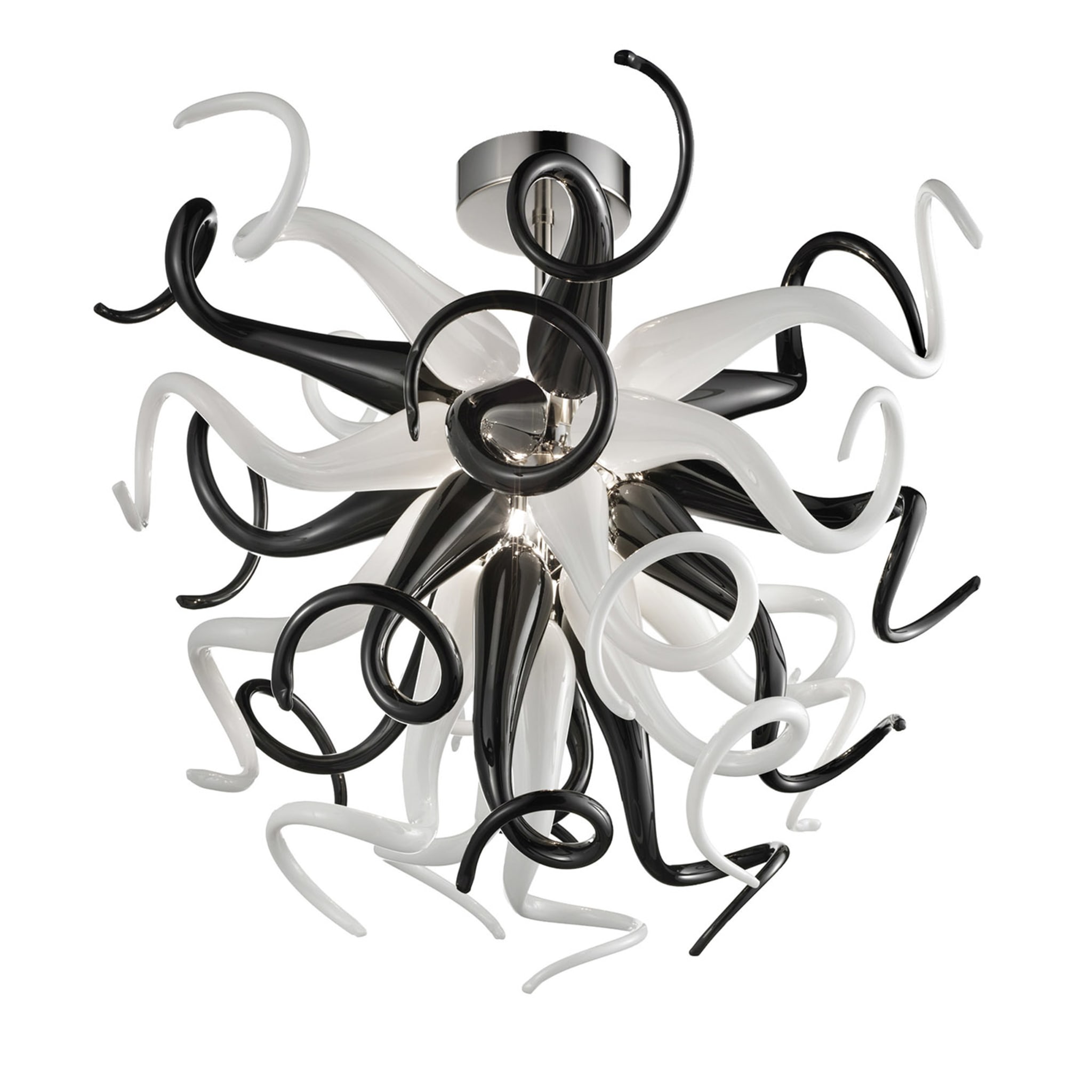 Lámpara de araña blanca y negra Medusa - Vista principal