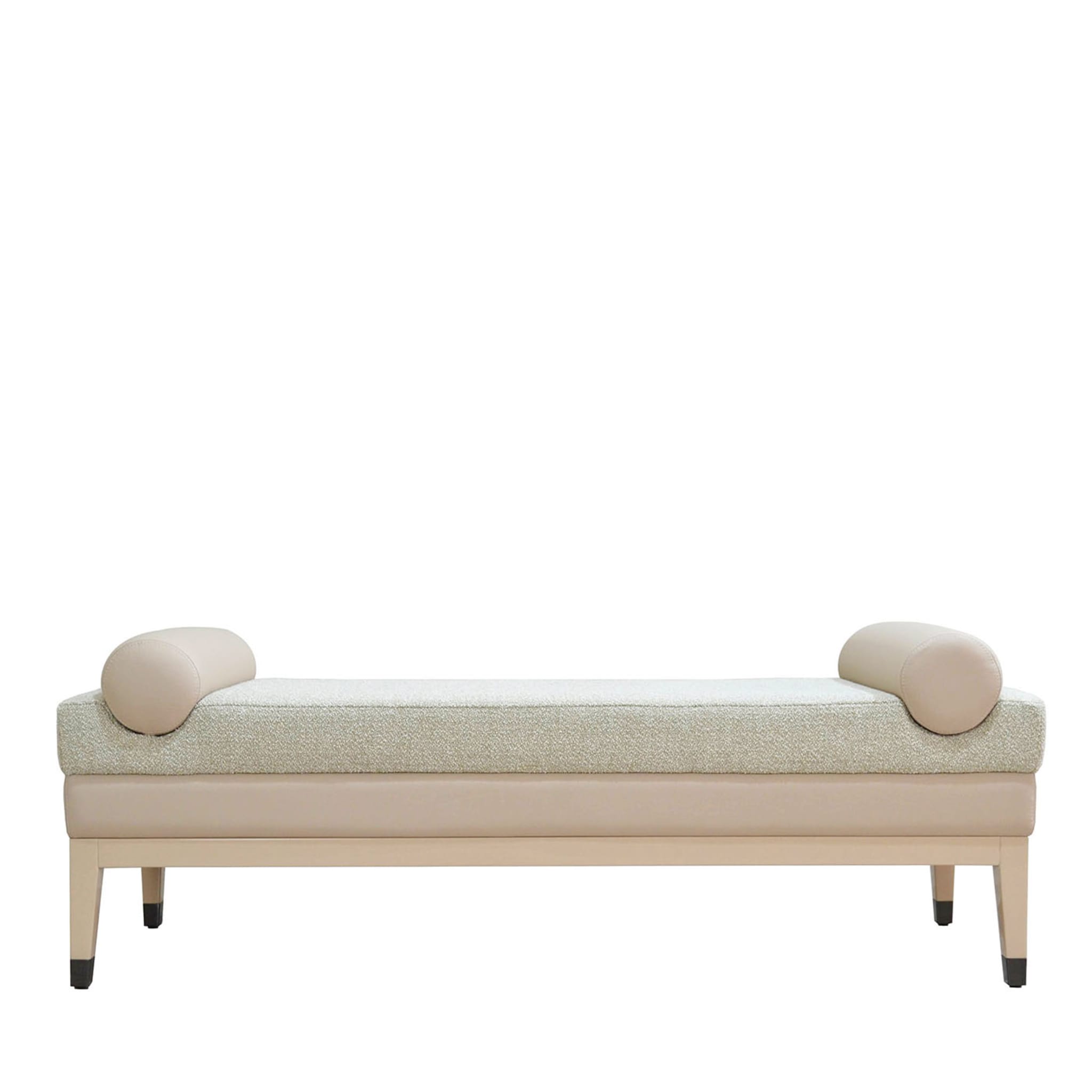 Contemporary upholstered store bench