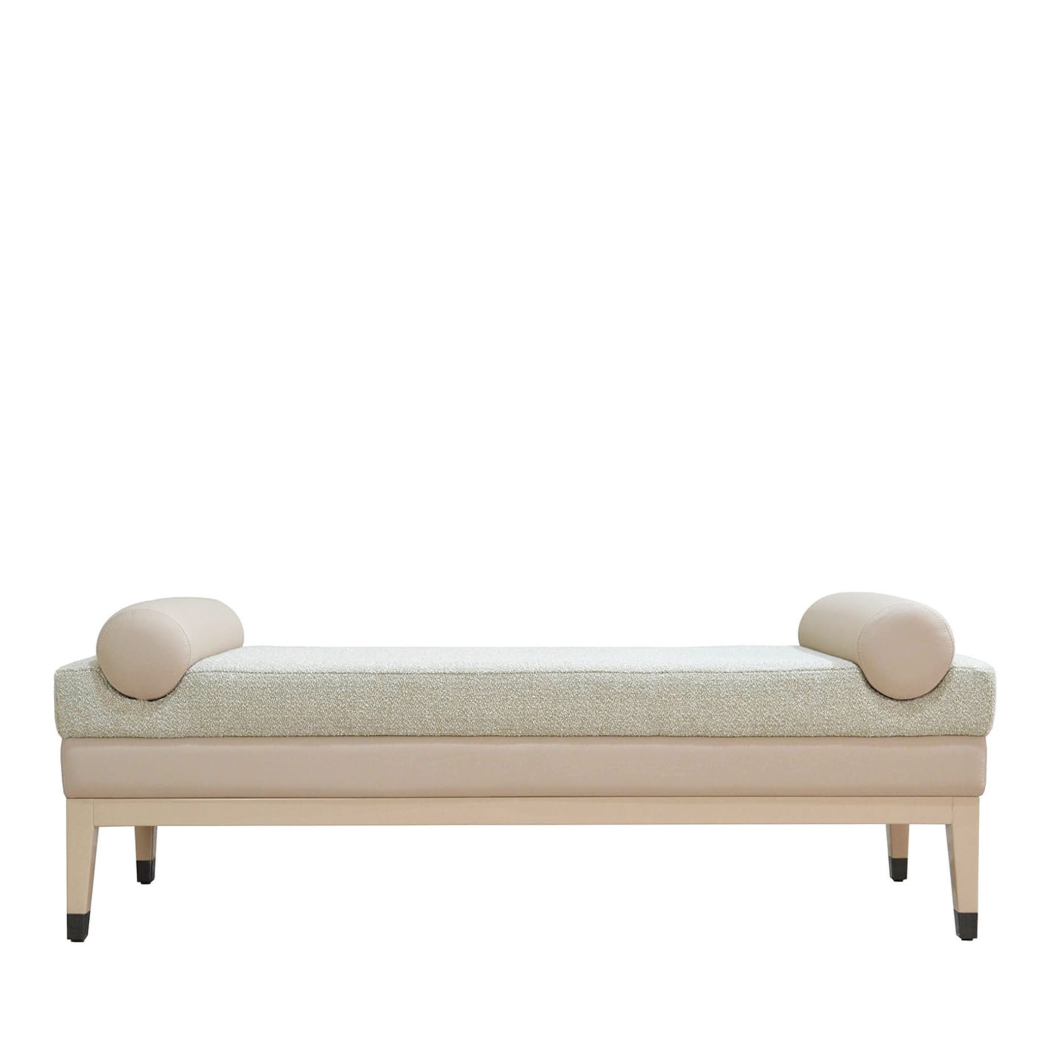 Italian Contemporary Upholstered Bench In Quinoa Fabric - Main view