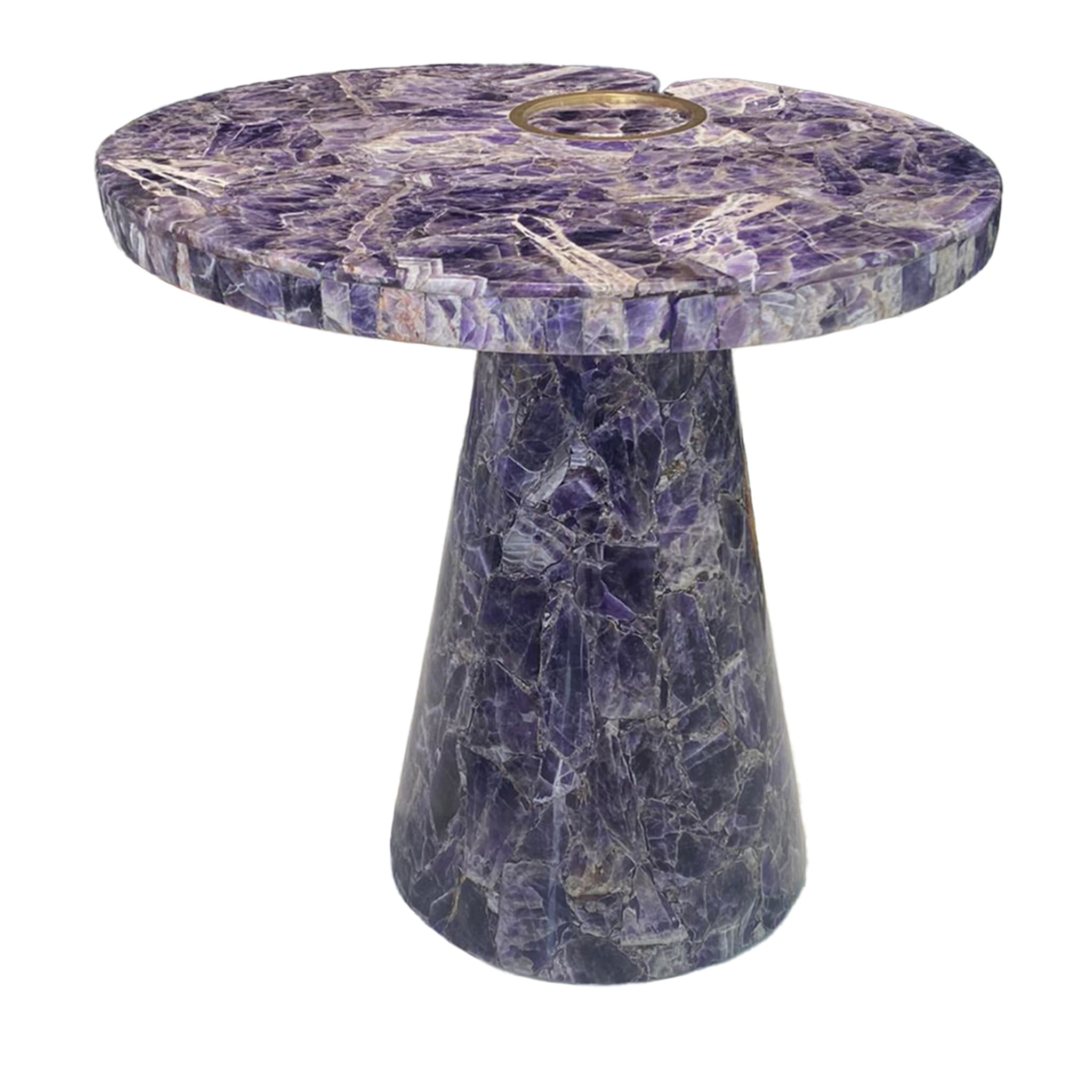 Gold Round Amethyst Side Table - Alternative view 2