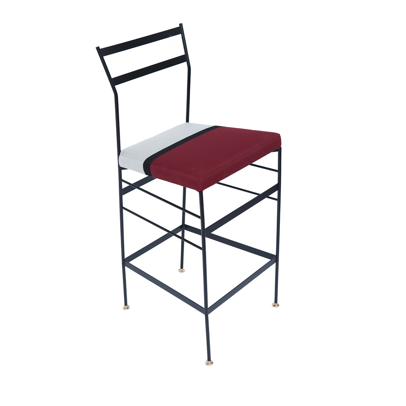 Set of 2 Pontina High Burgundy and White Bar Stool Sotow Artemest