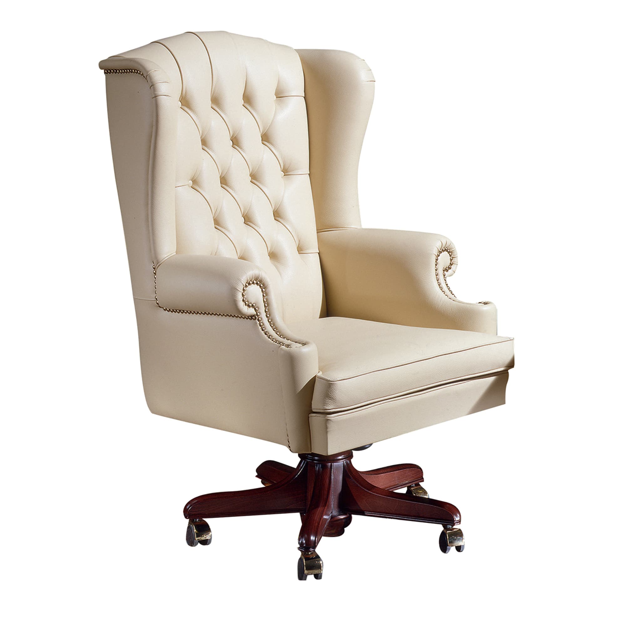 Cream Leather Armchair - Main view