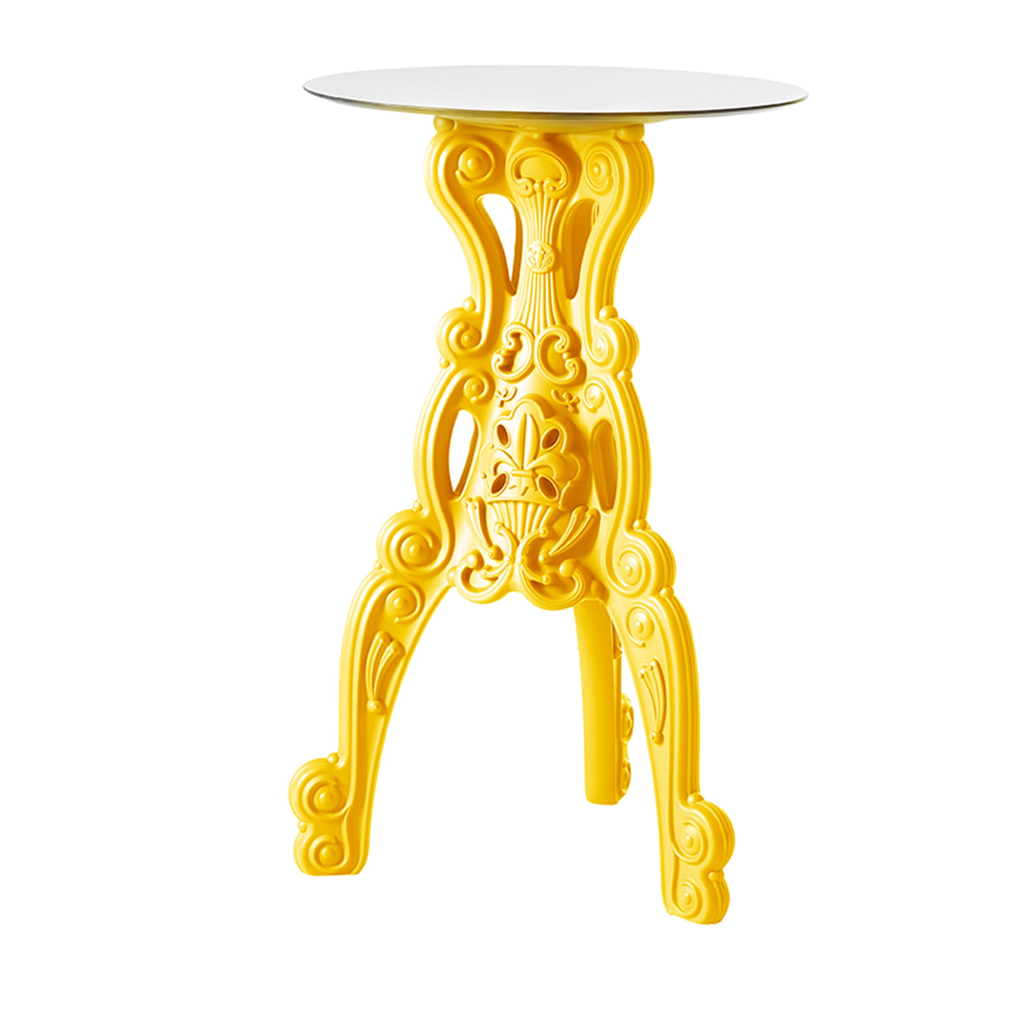 Master of Love Yellow Bistro Table with Round Top - Main view