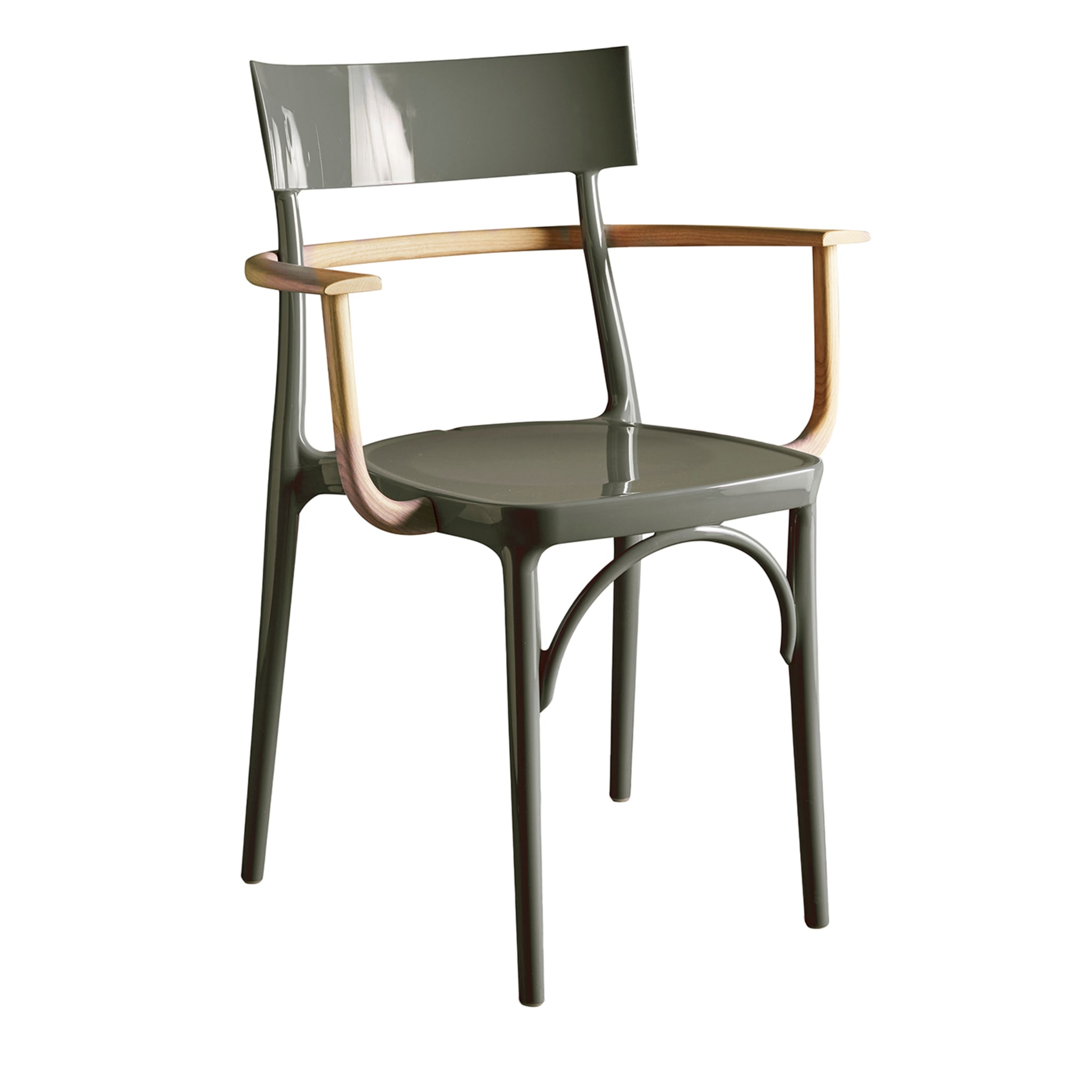 Ensemble de 2 chaises Milano 2015 en gris et frêne avec accoudoir - Vue principale