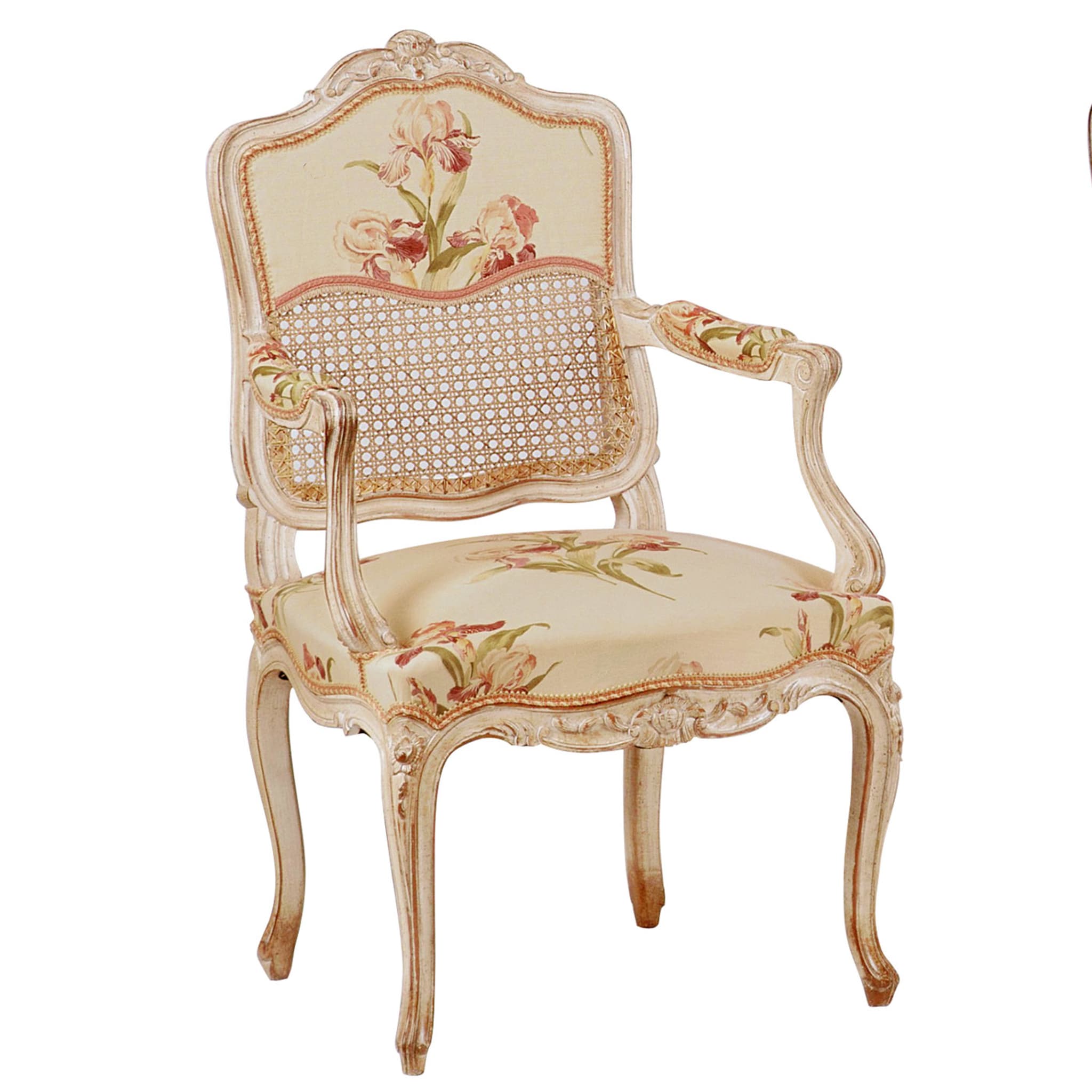 Louis XV-Style Floral White Chair #1 - Alternative view 1
