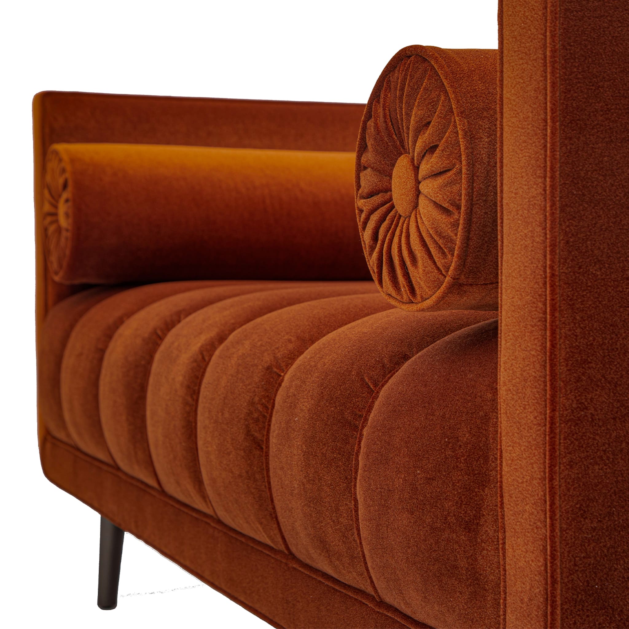 Rita 2-Seater Orange Velvet Sofa - Alternative view 4