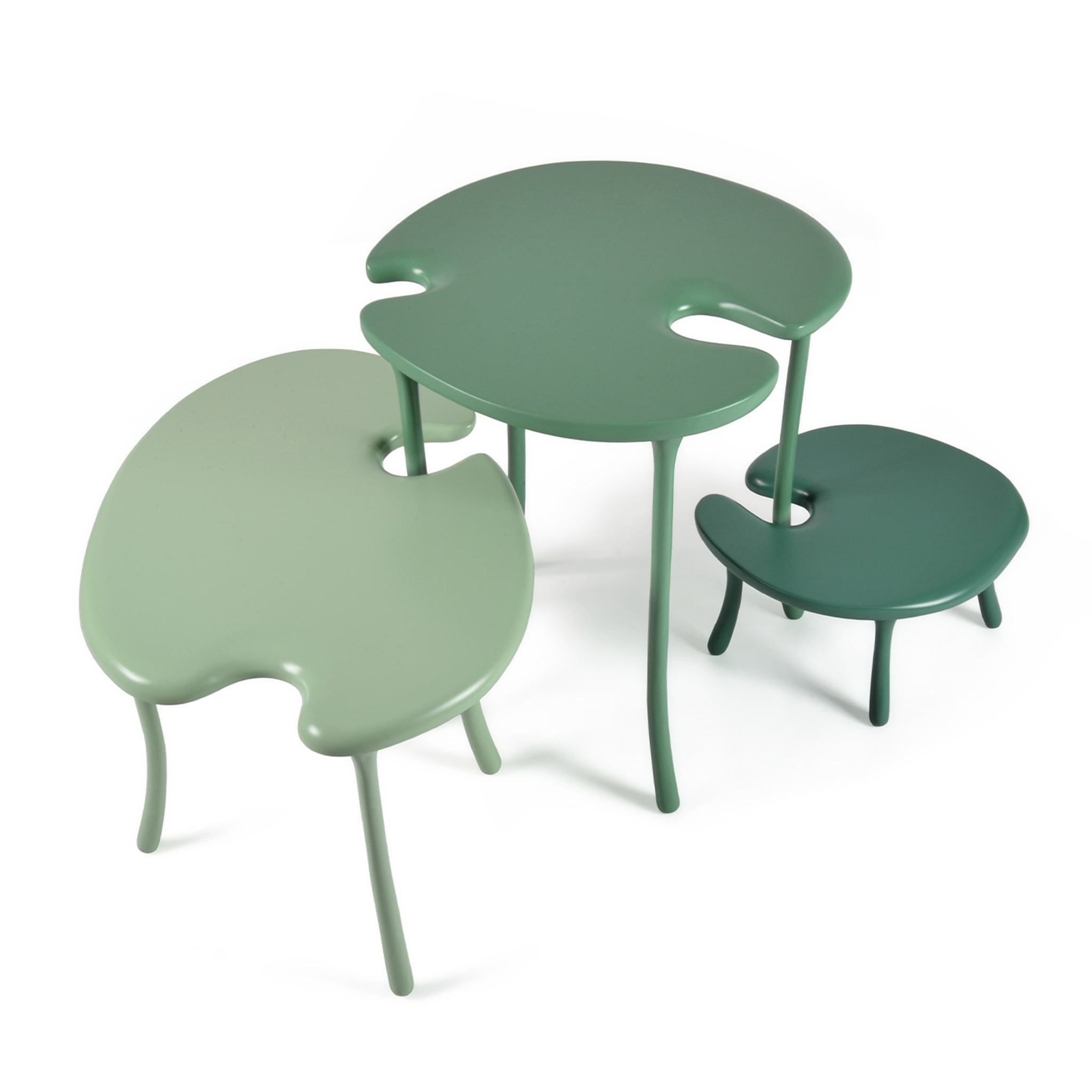Tavo B2 Modular Set of 3 Green Coffee Tables - Alternative view 1