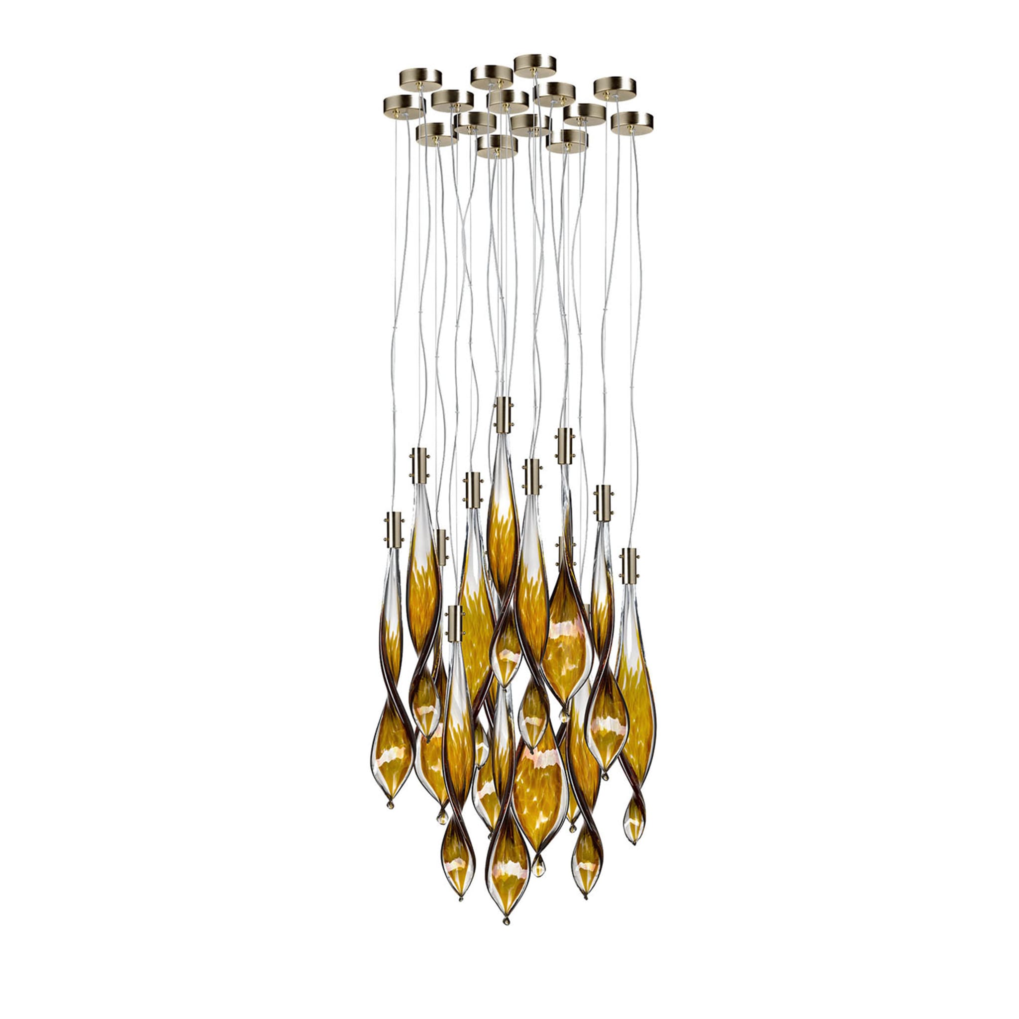 Glass Fall 14 Leaves Chandelier - Main view