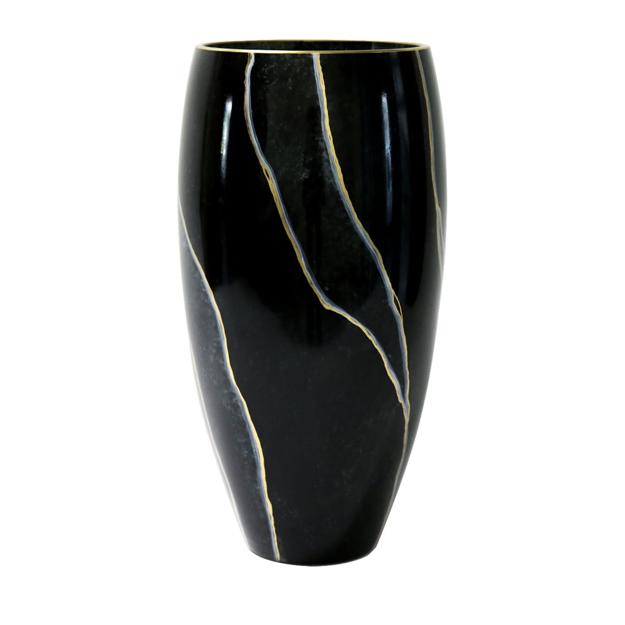 Olive-Shaped Black Vase - Main view