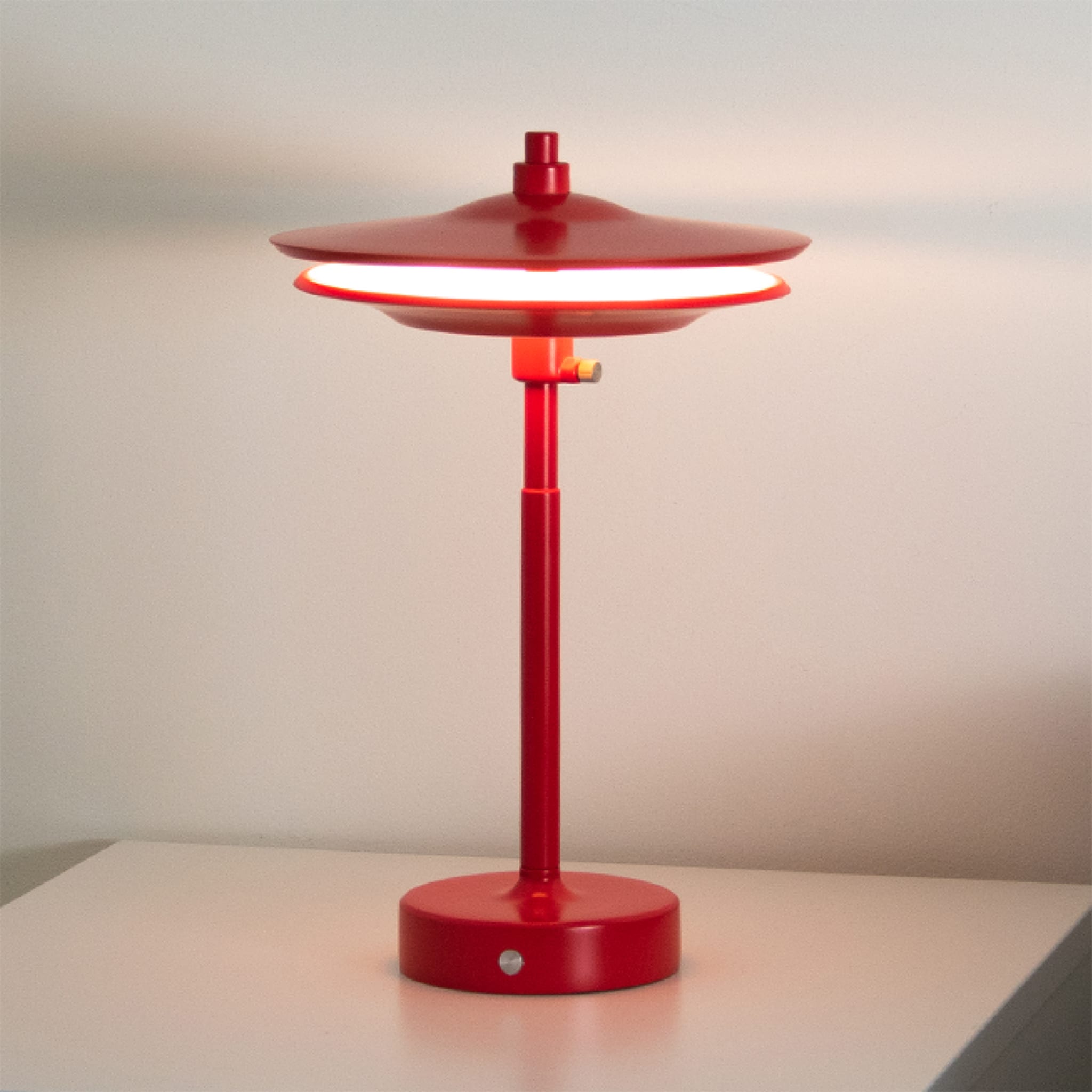 Drum Red Rechargeable Table Lamp by Albore Design - Alternative view 1