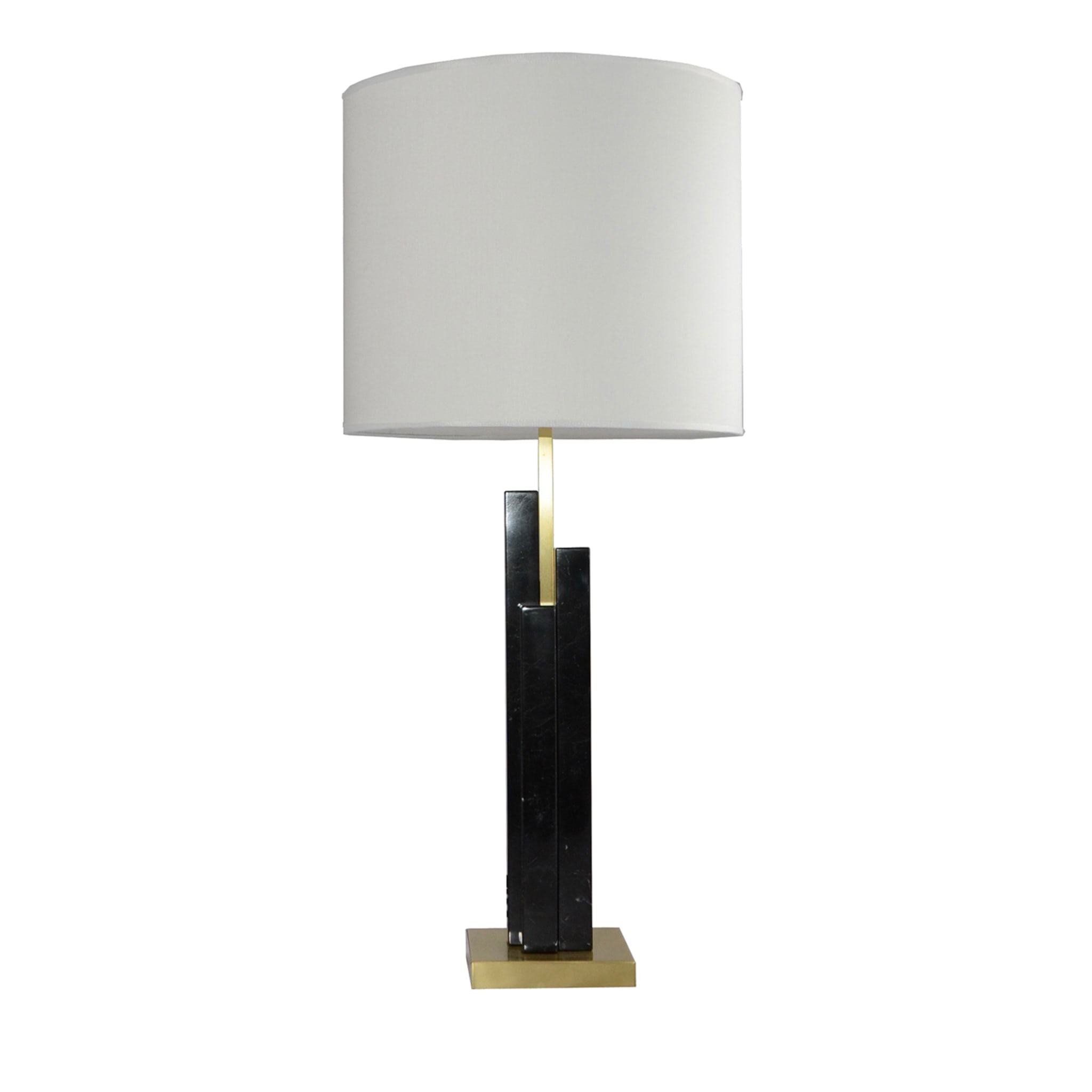"Vintage Skyline" Table Lamp in Marquinha Marble and Satin Brass - Main view