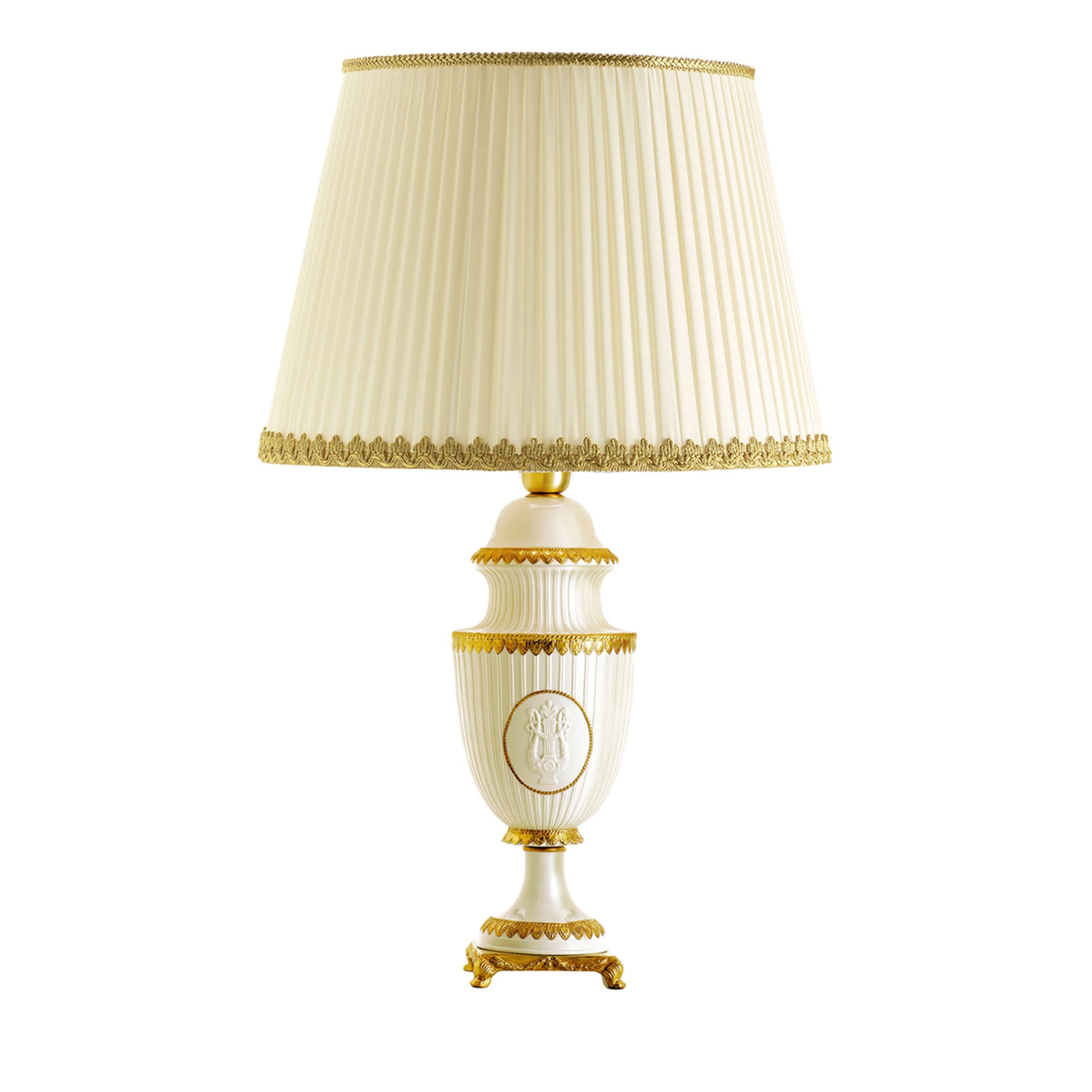 Napoleone II Large Gold and White Table Lamp - Main view