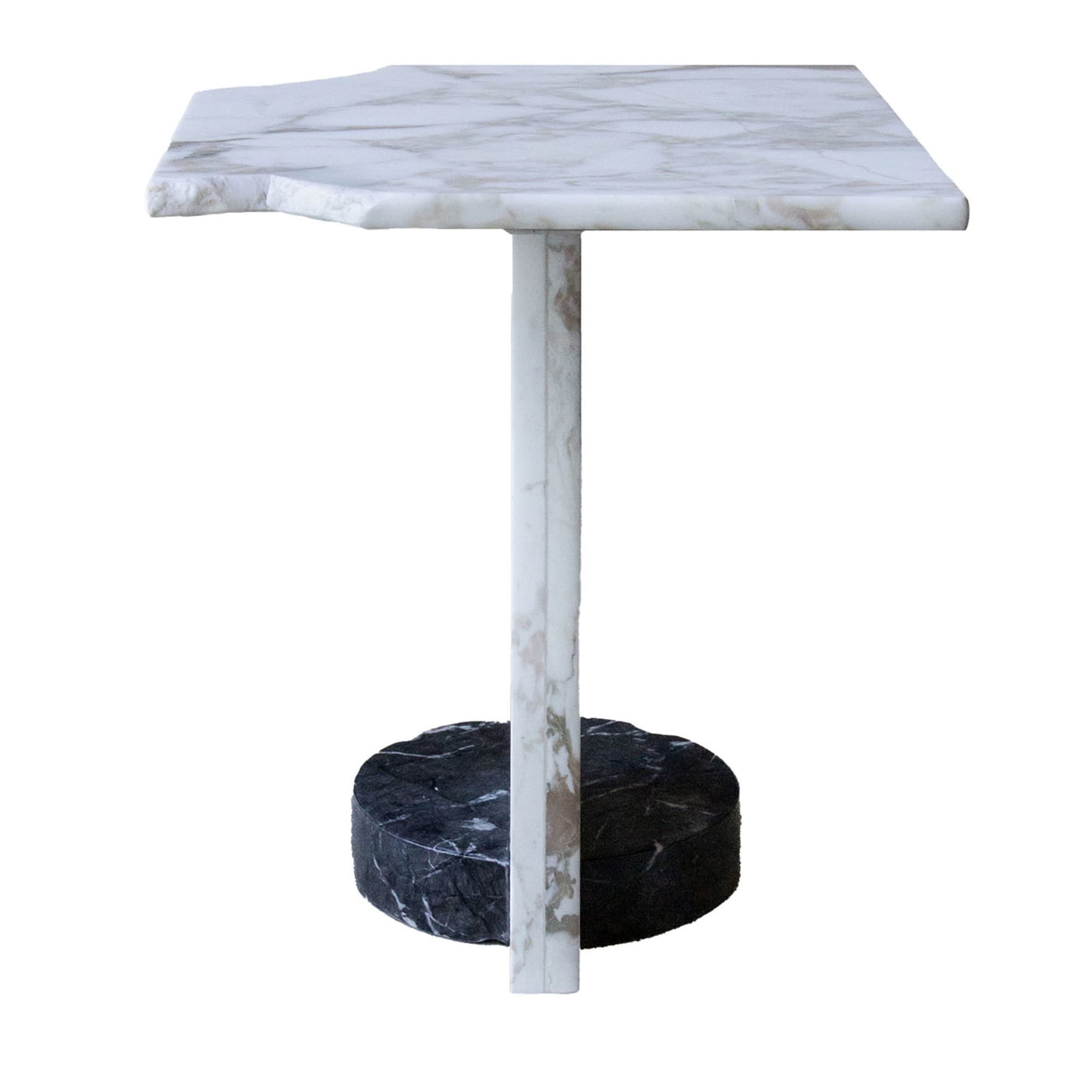SST022 Table d'appoint en marbre quadrillé Calacatta Oro - Vue principale